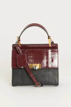 2015 Two-tones Python Le Dix Zip Cartable Preowned Handbag