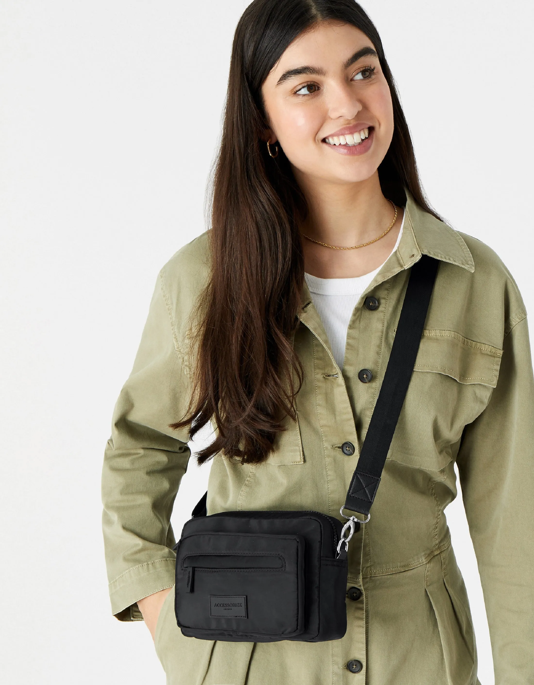 Accessorize London women's Black Cali Sling bag