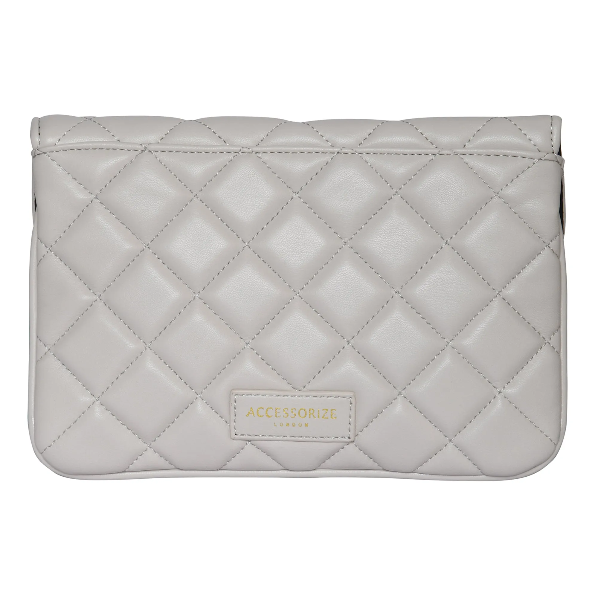 Accessorize London Women's Cream Quilted Clutch