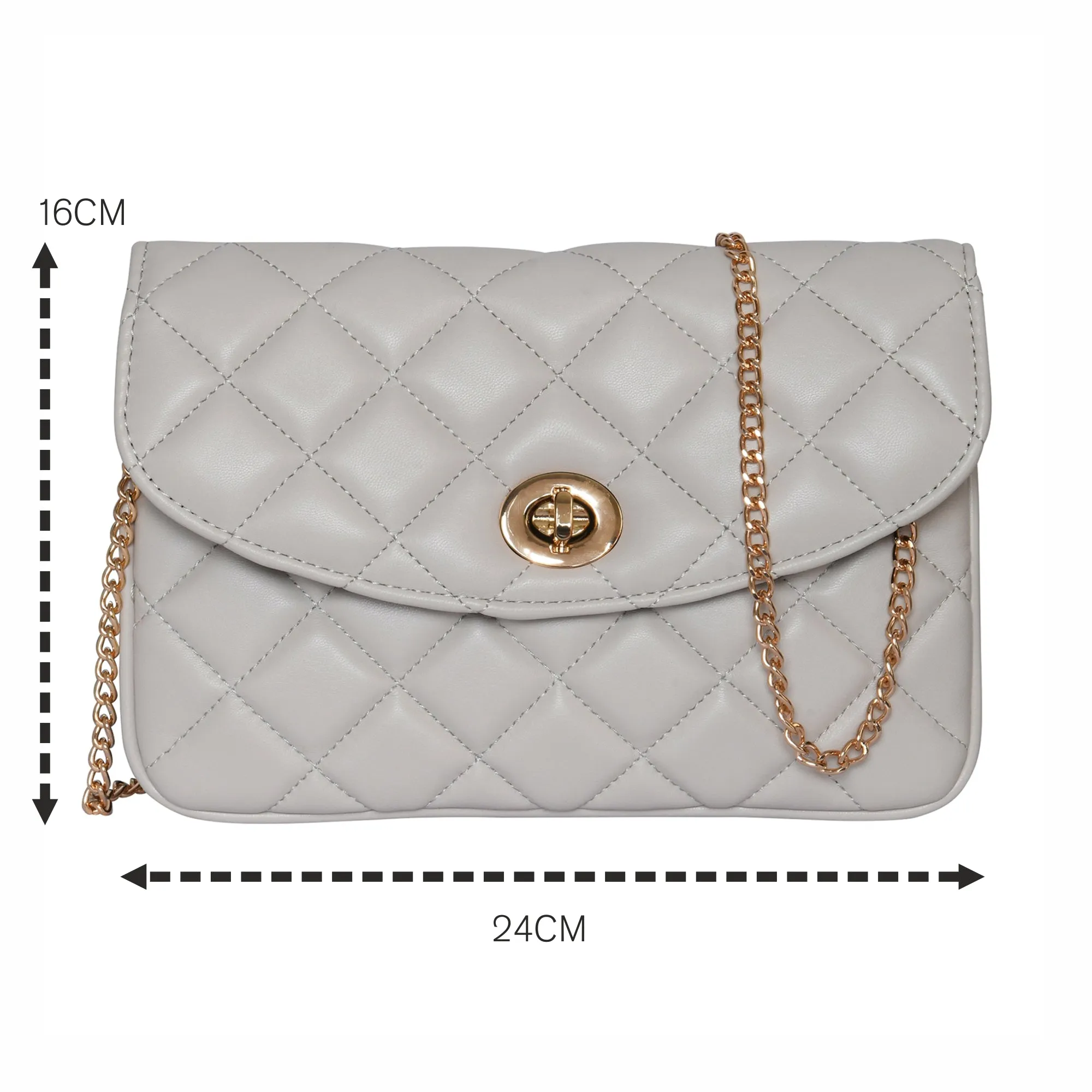 Accessorize London Women's Cream Quilted Clutch