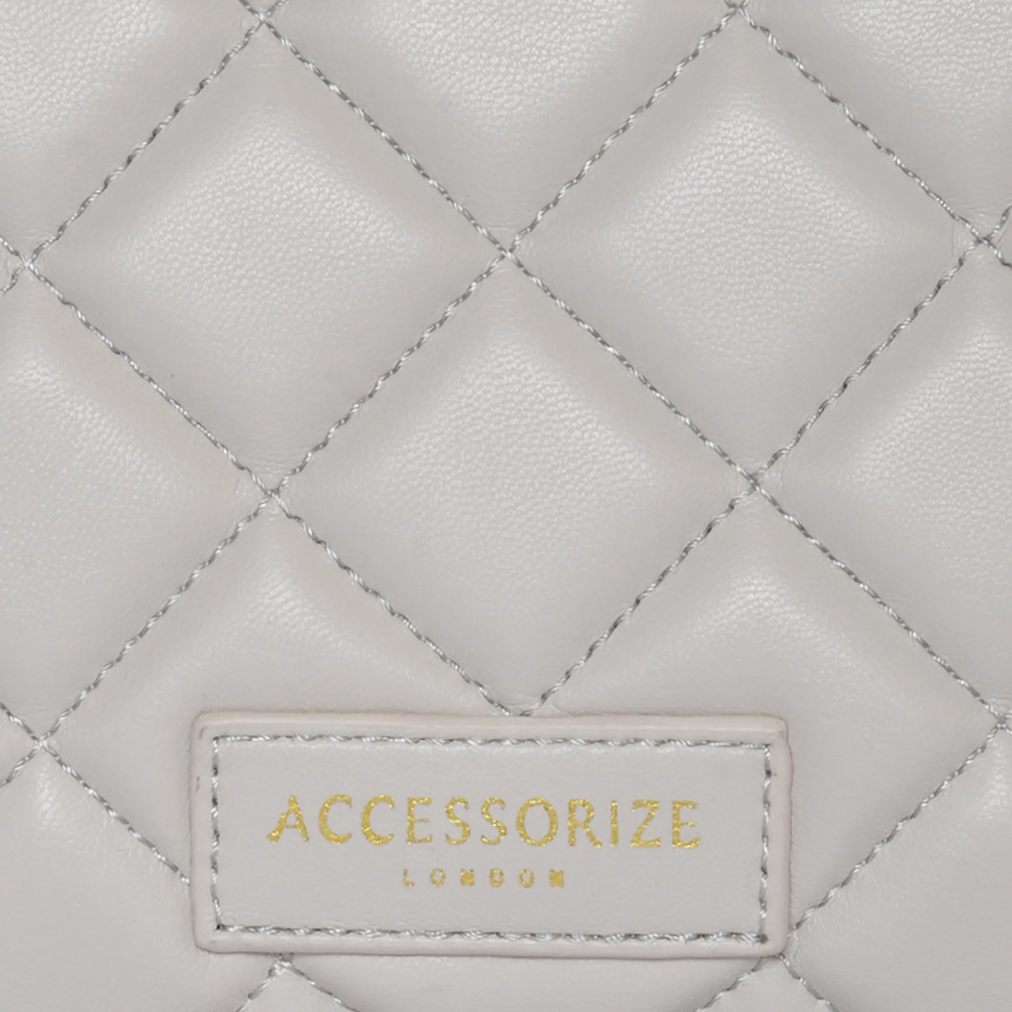 Accessorize London Women's Cream Quilted Clutch