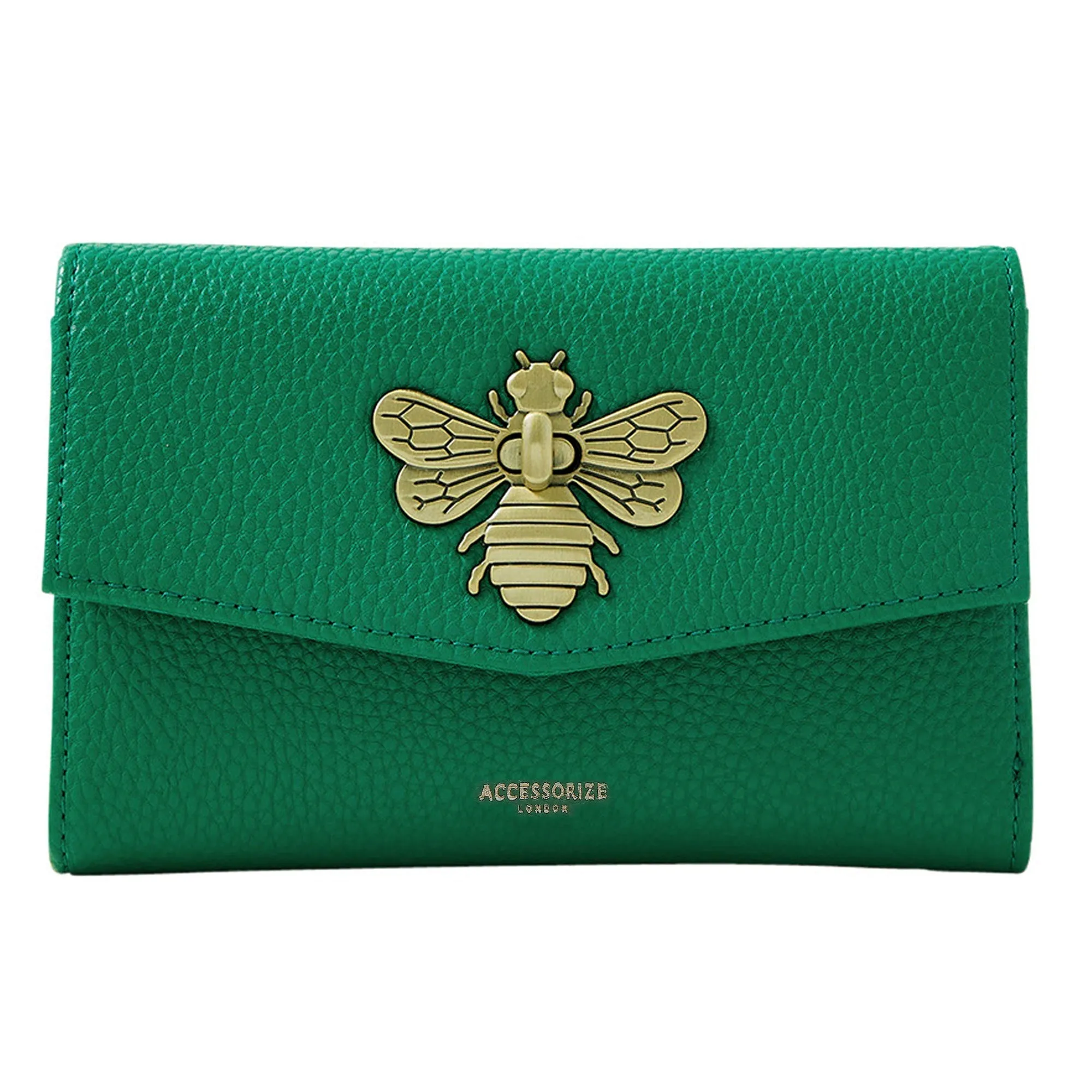 Accessorize London Women's Faux Leather Britney Bee Wallet - Green