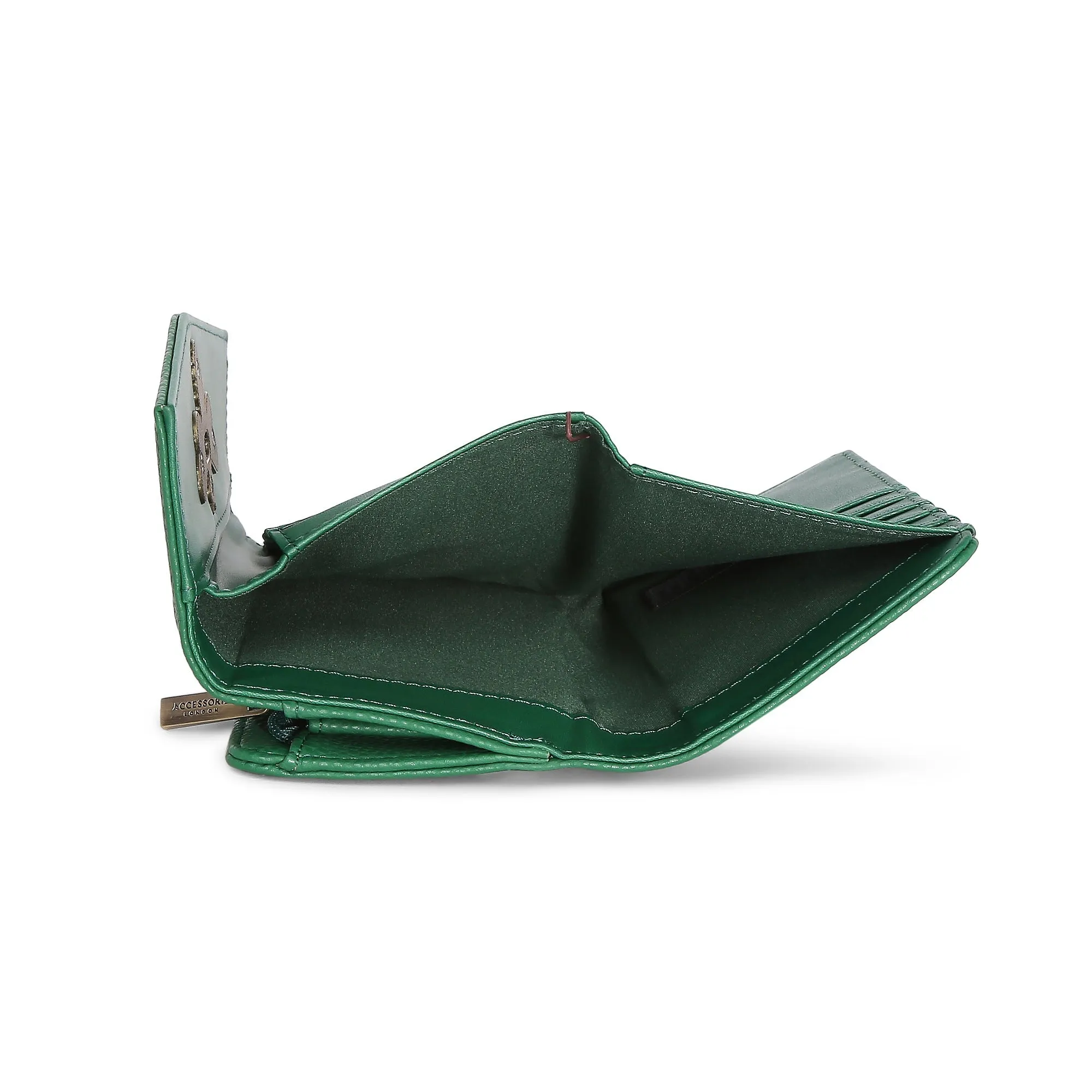 Accessorize London Women's Faux Leather Britney Bee Wallet - Green
