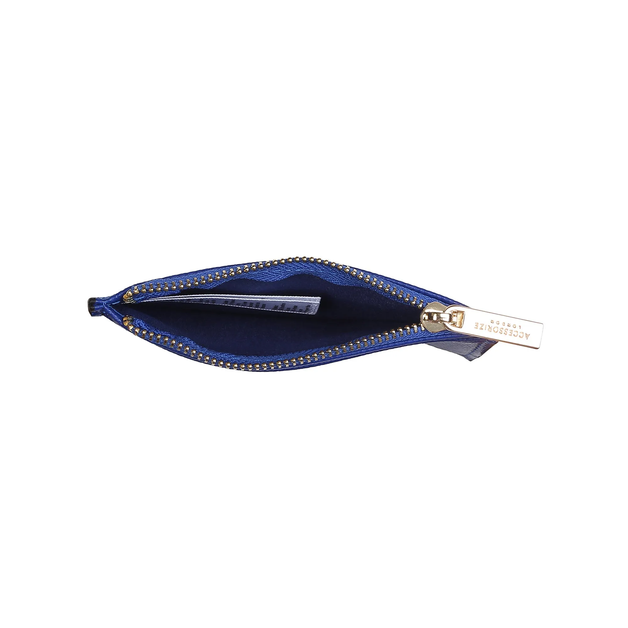 Accessorize London Women's Faux Leather Cobalt 3 Compartment Card Holder