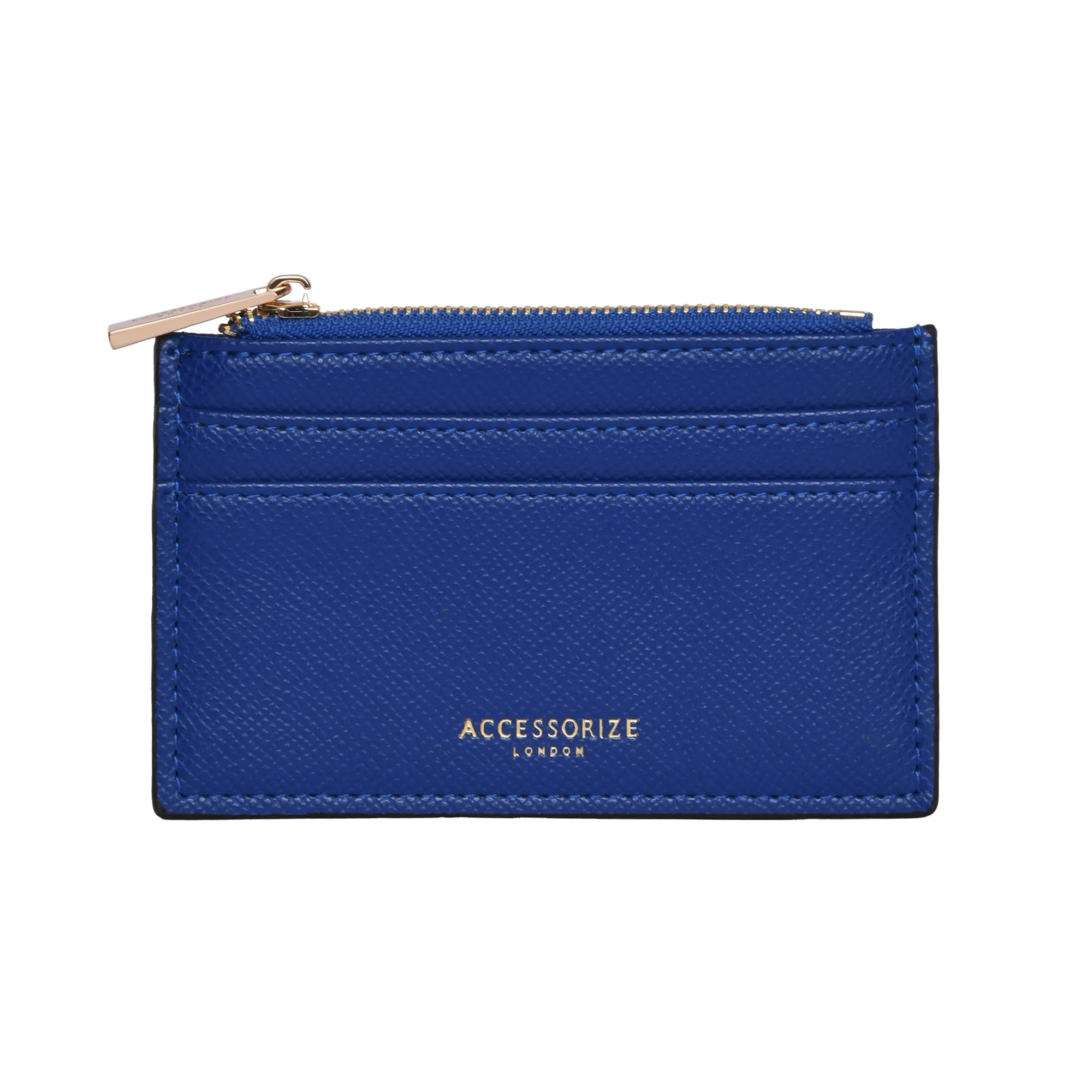 Accessorize London Women's Faux Leather Cobalt 3 Compartment Card Holder