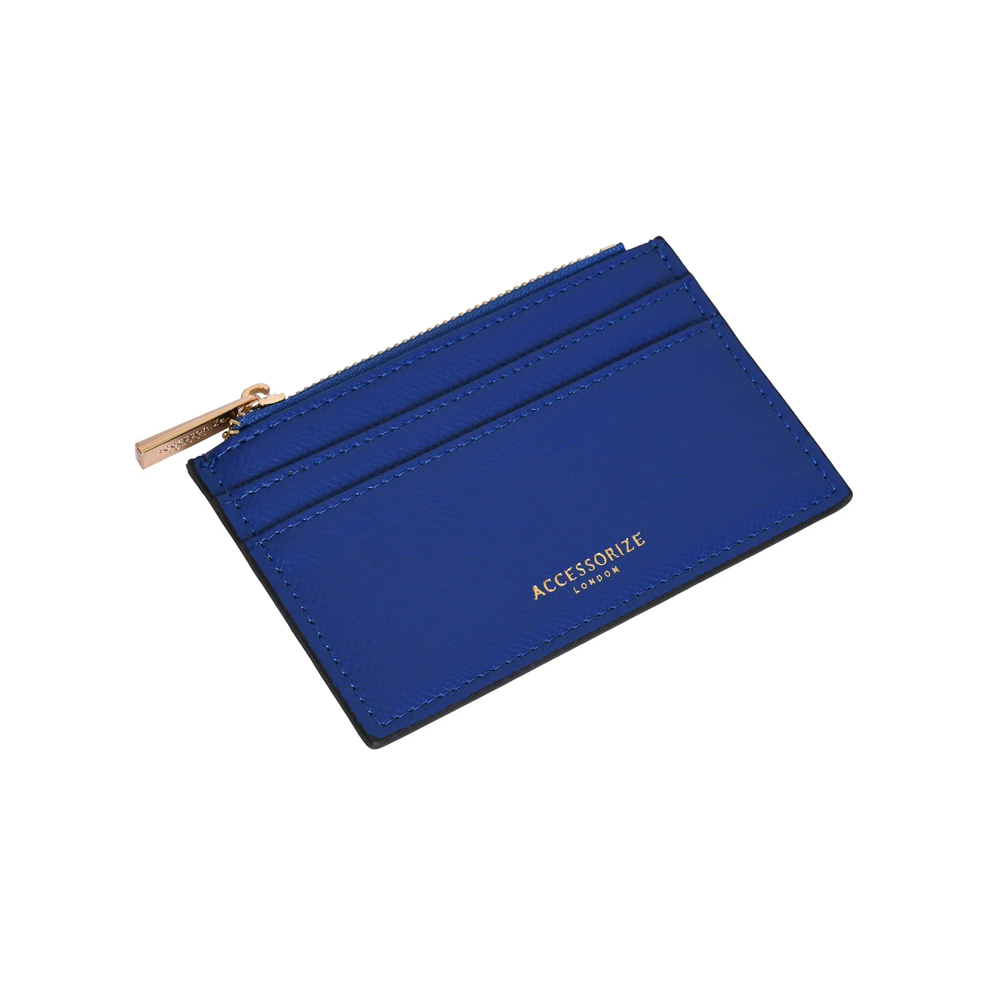 Accessorize London Women's Faux Leather Cobalt 3 Compartment Card Holder
