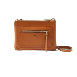 Accessorize London Women's Faux Leather Tan Ellie Sling Bag