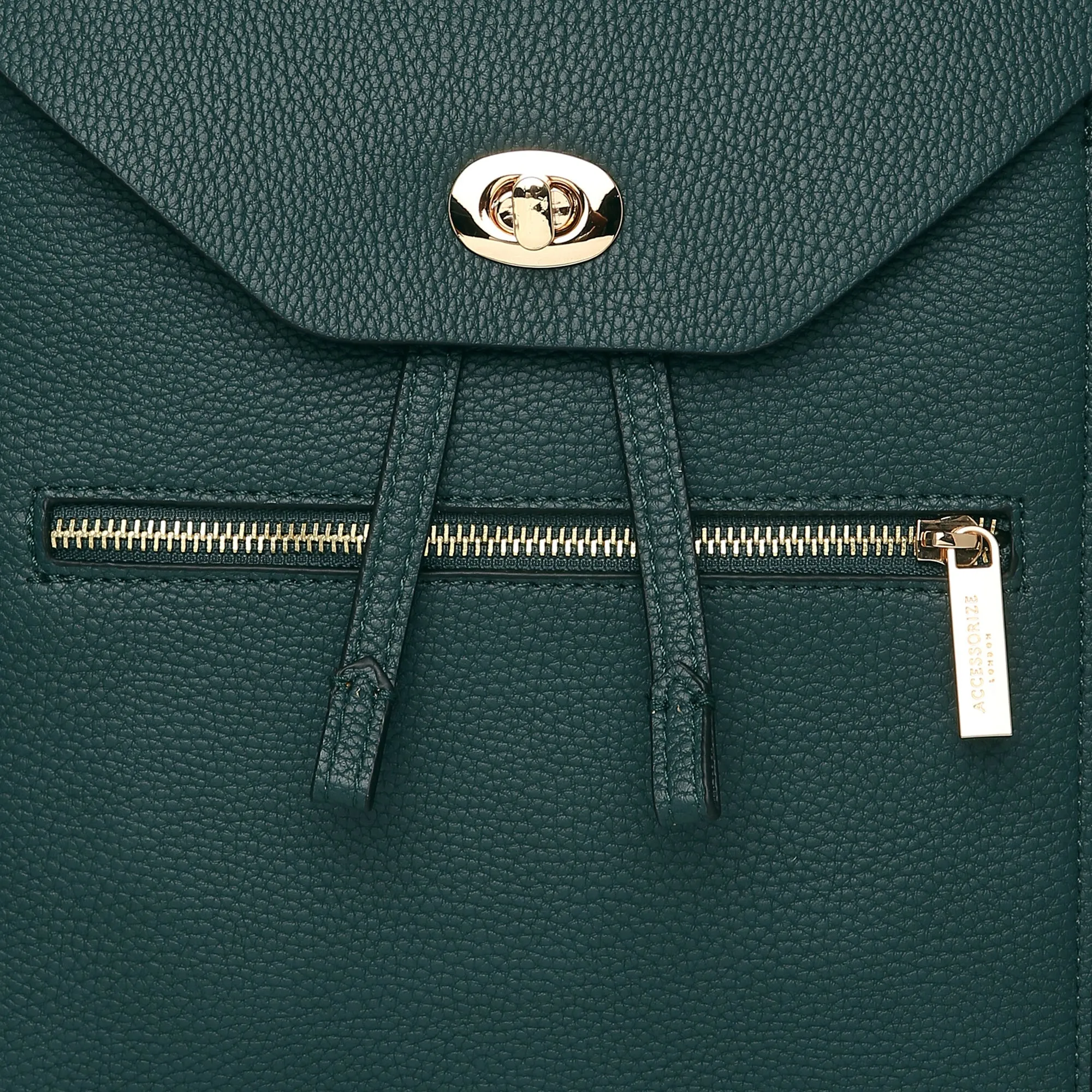 Accessorize London Women's Faux Leather Teal Nikki Backpack
