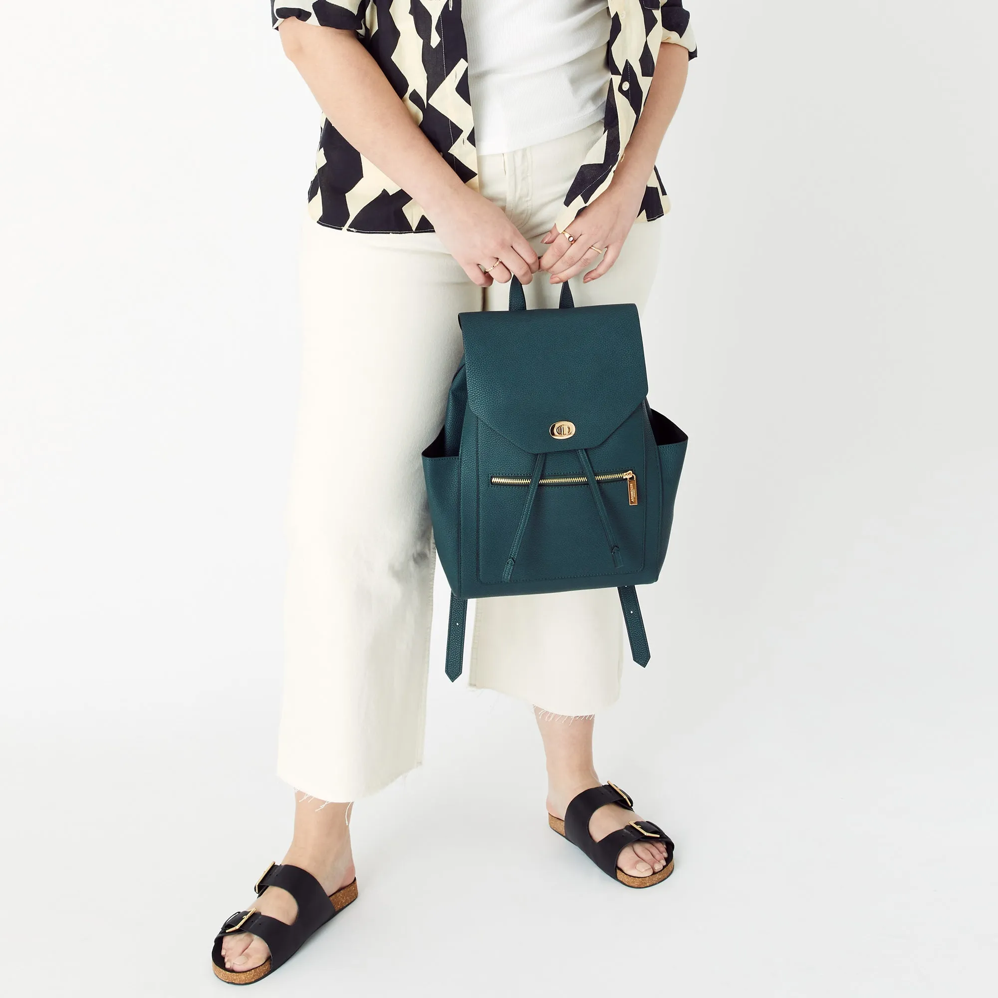 Accessorize London Women's Faux Leather Teal Nikki Backpack