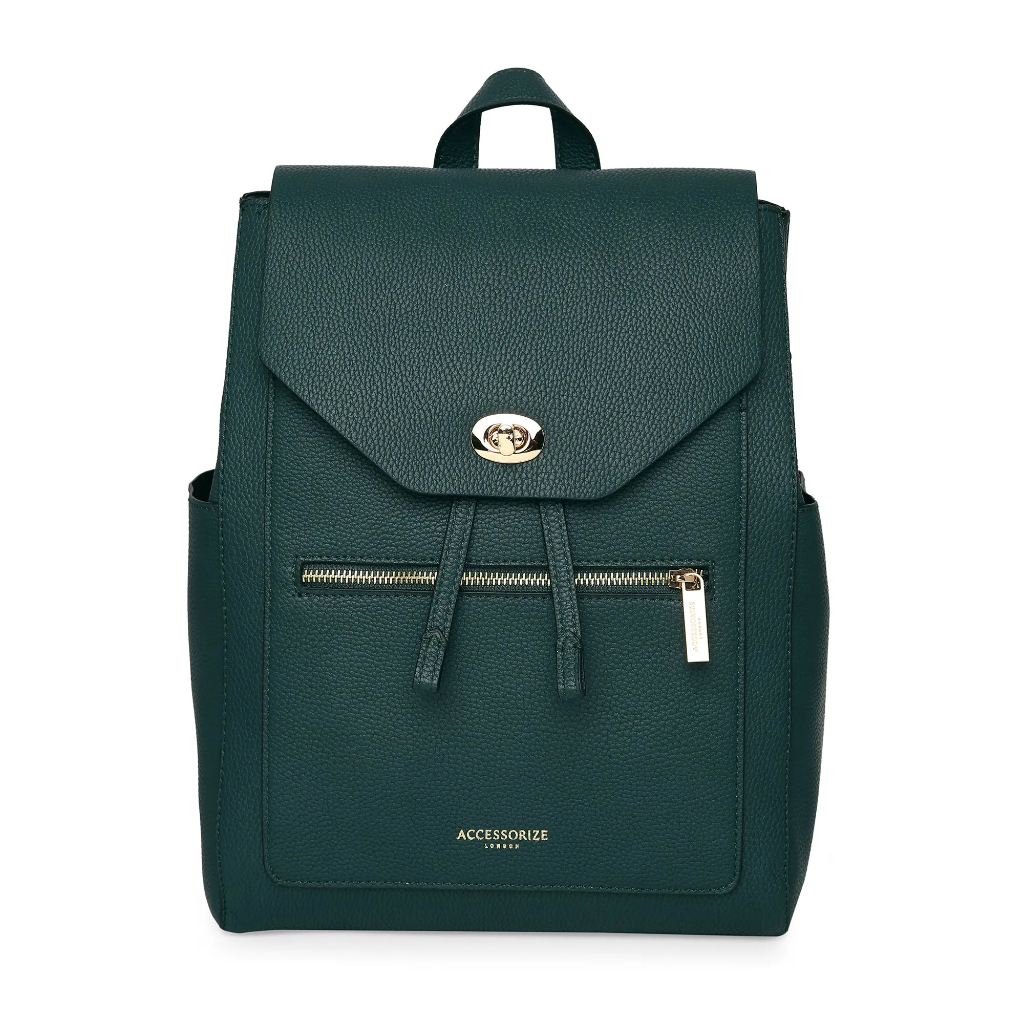 Accessorize London Women's Faux Leather Teal Nikki Backpack