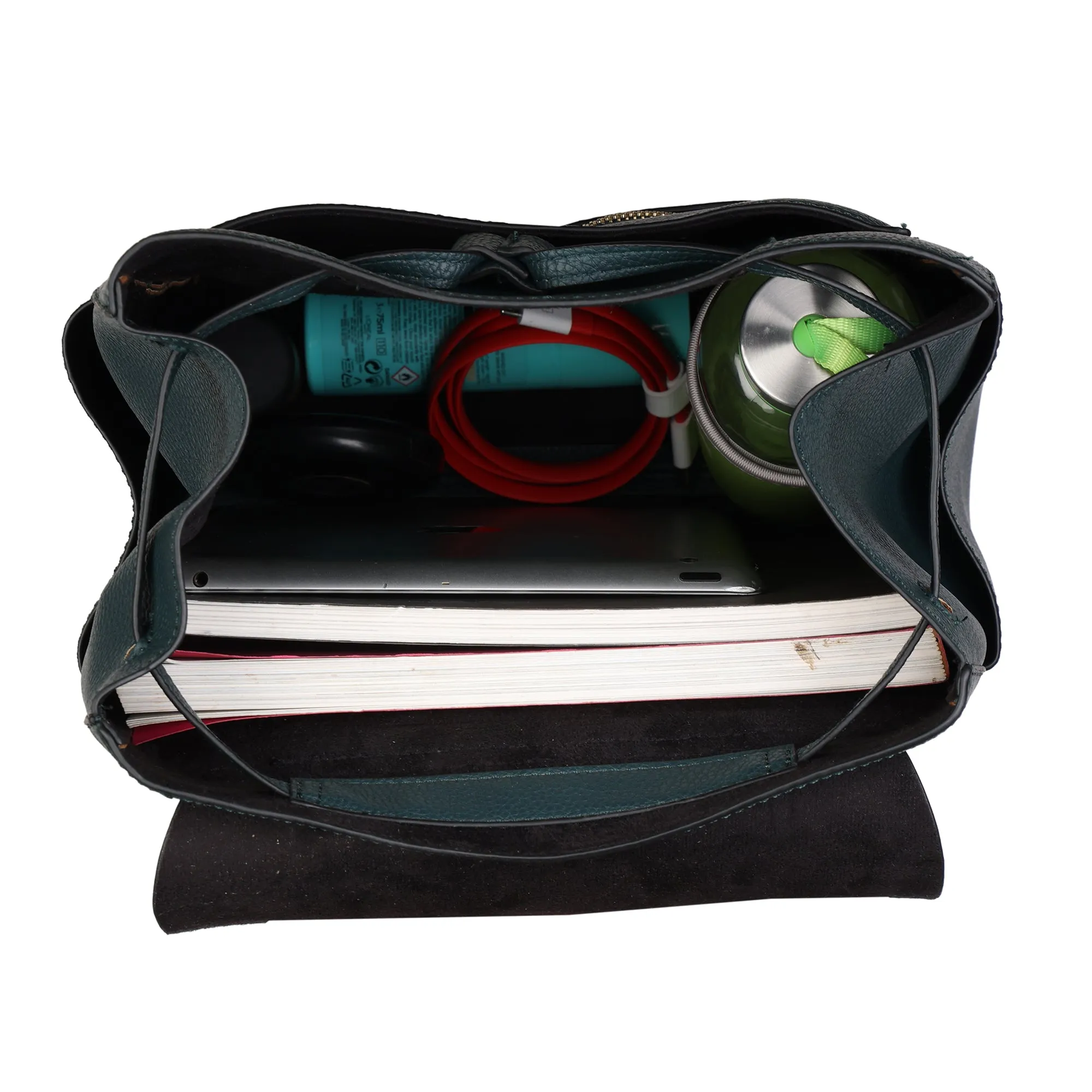 Accessorize London Women's Faux Leather Teal Nikki Backpack