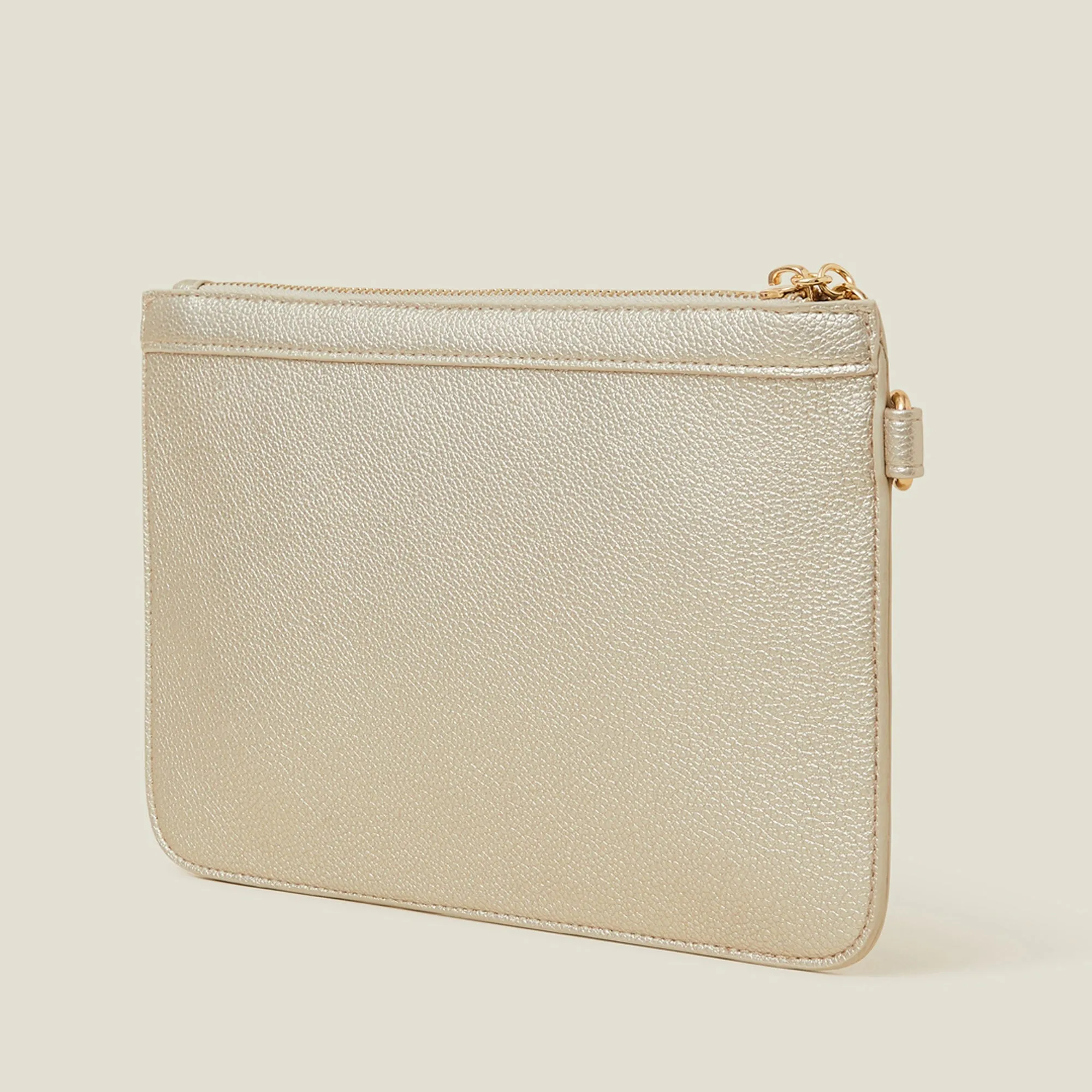 Accessorize London Women's Gold Medium Wristlet Zip Pouch