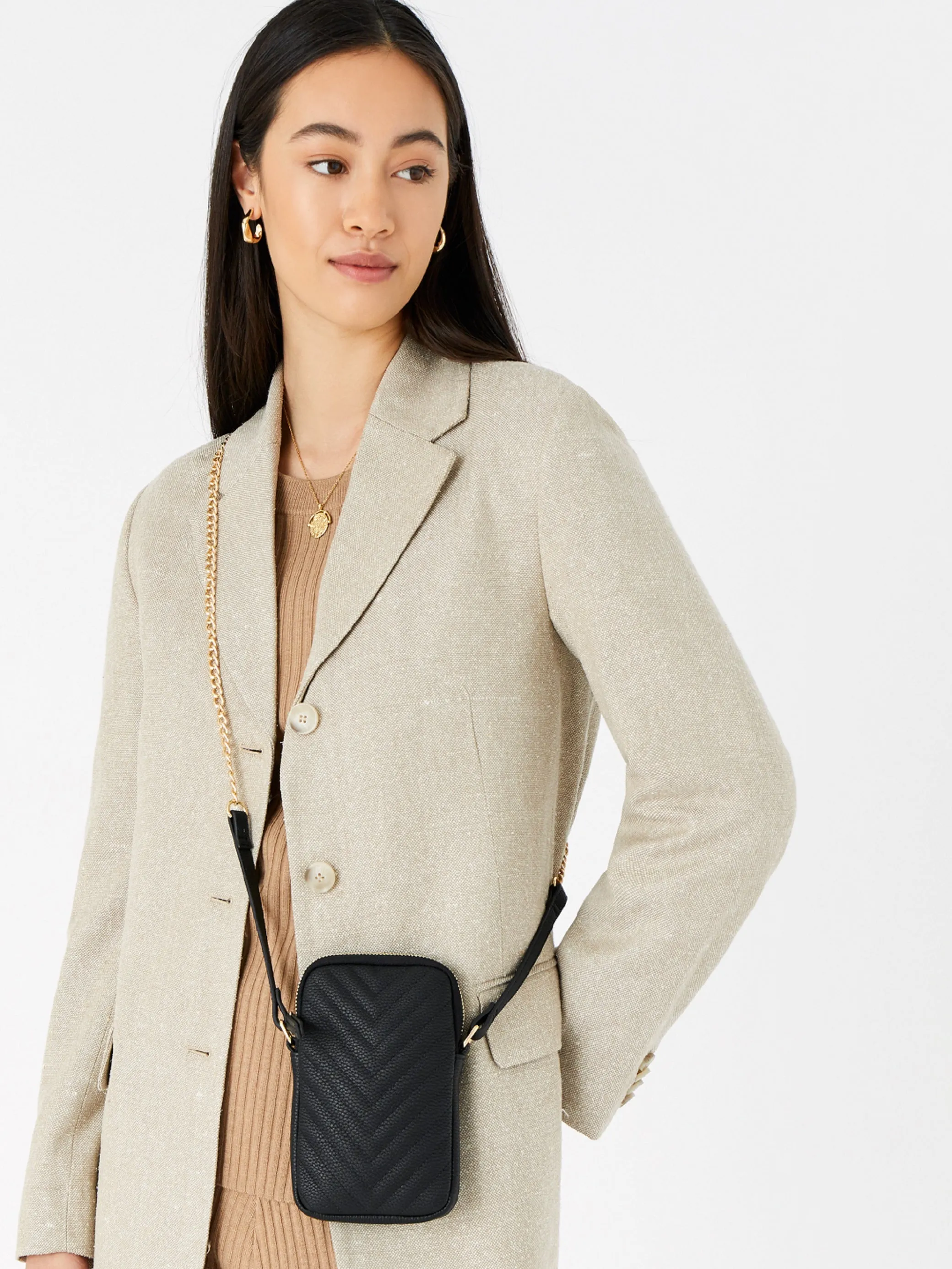 Accessorize London Women's Quilted Phone Purse Zip Around