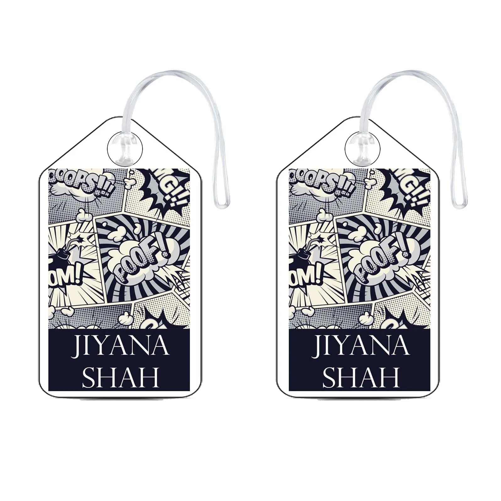 Bag Tags Comic Strip Design - Set of 5