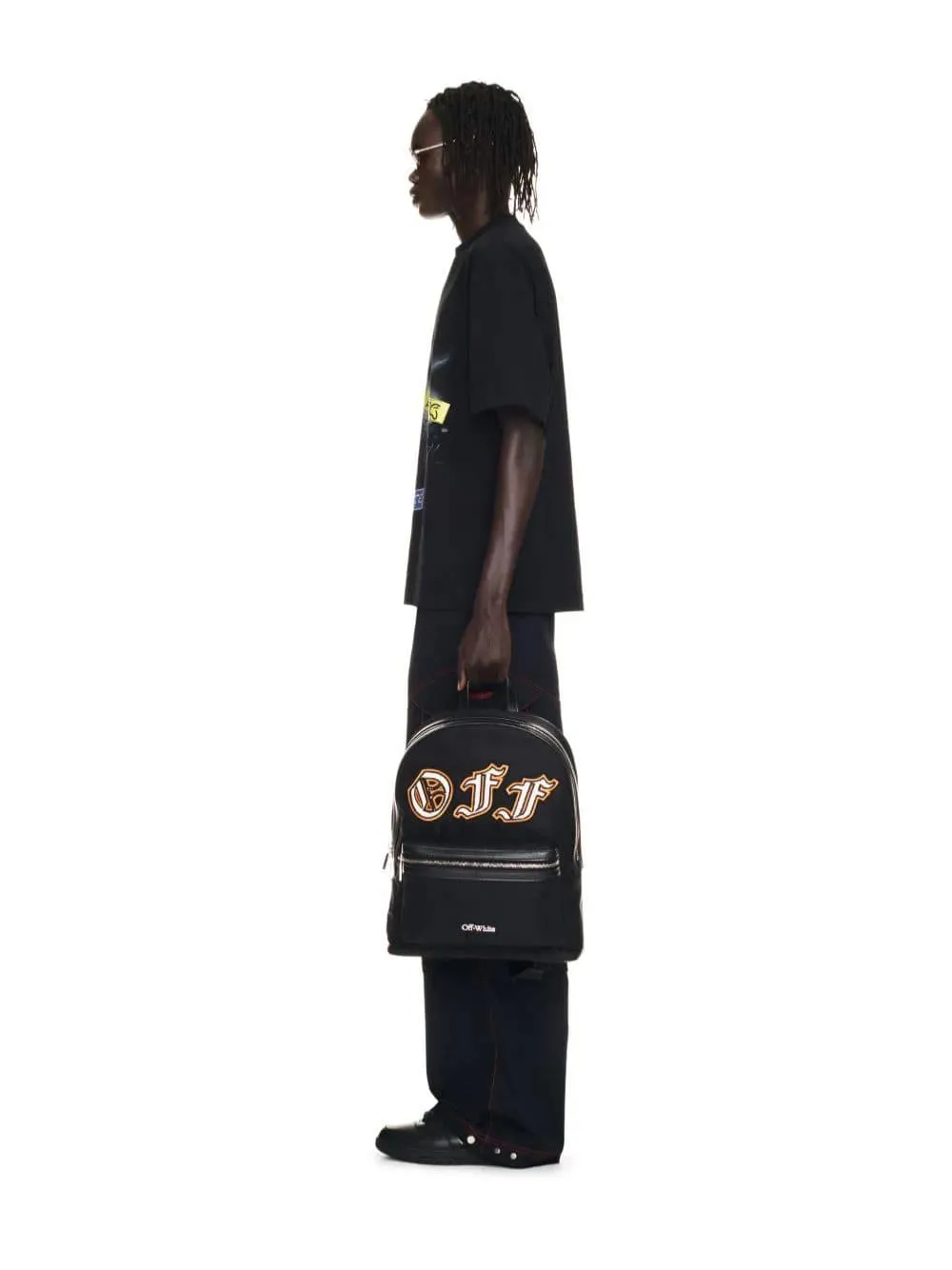 Black Patch Logo Nylon Backpack
