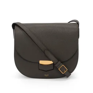 Celine Anthracite Grained Calfskin Trotteur Bag