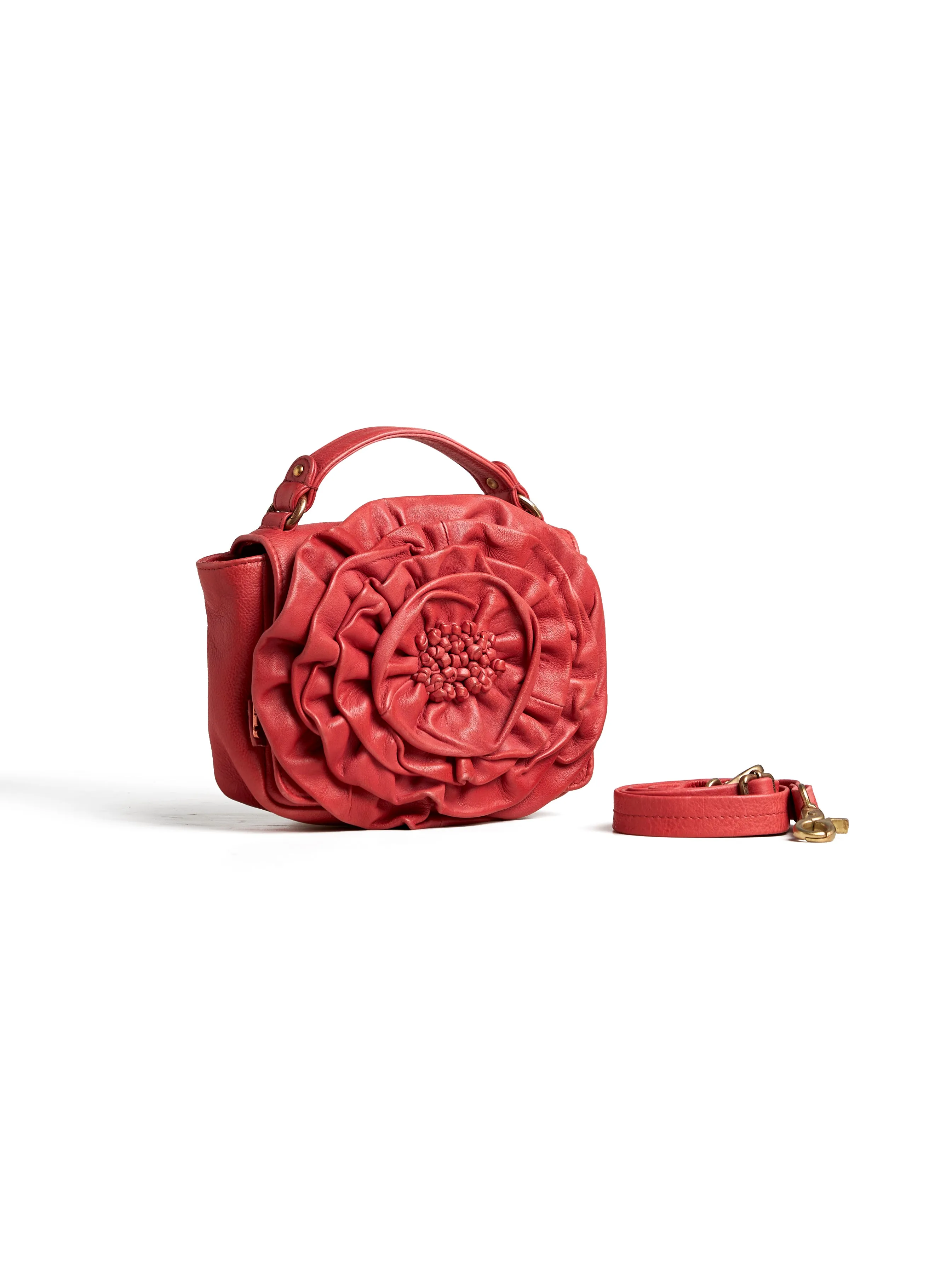 CELINE: Womens Real Red Leather Sling Bag by Art N Vitnage