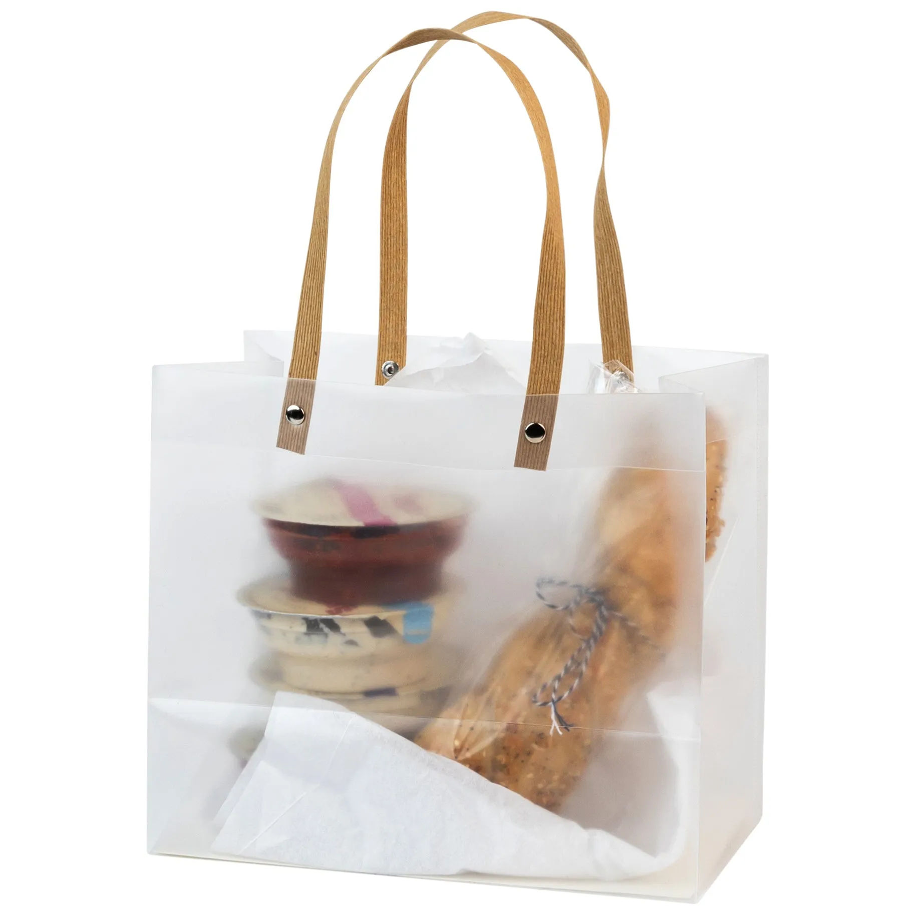 Clear Frosted Gift Bags 7.75x9x5 20 Pack