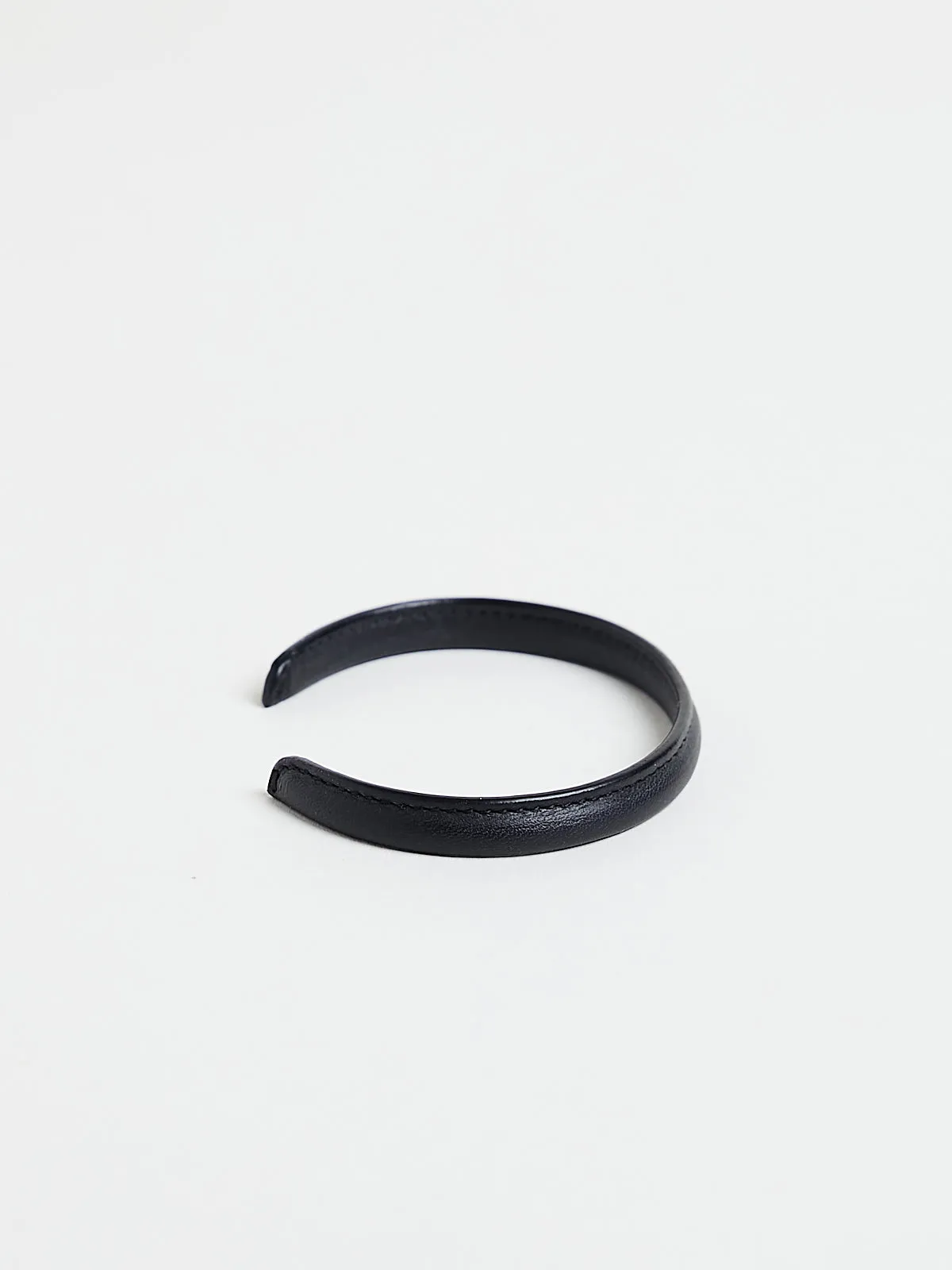Coated and Stitched Bracelet in Black