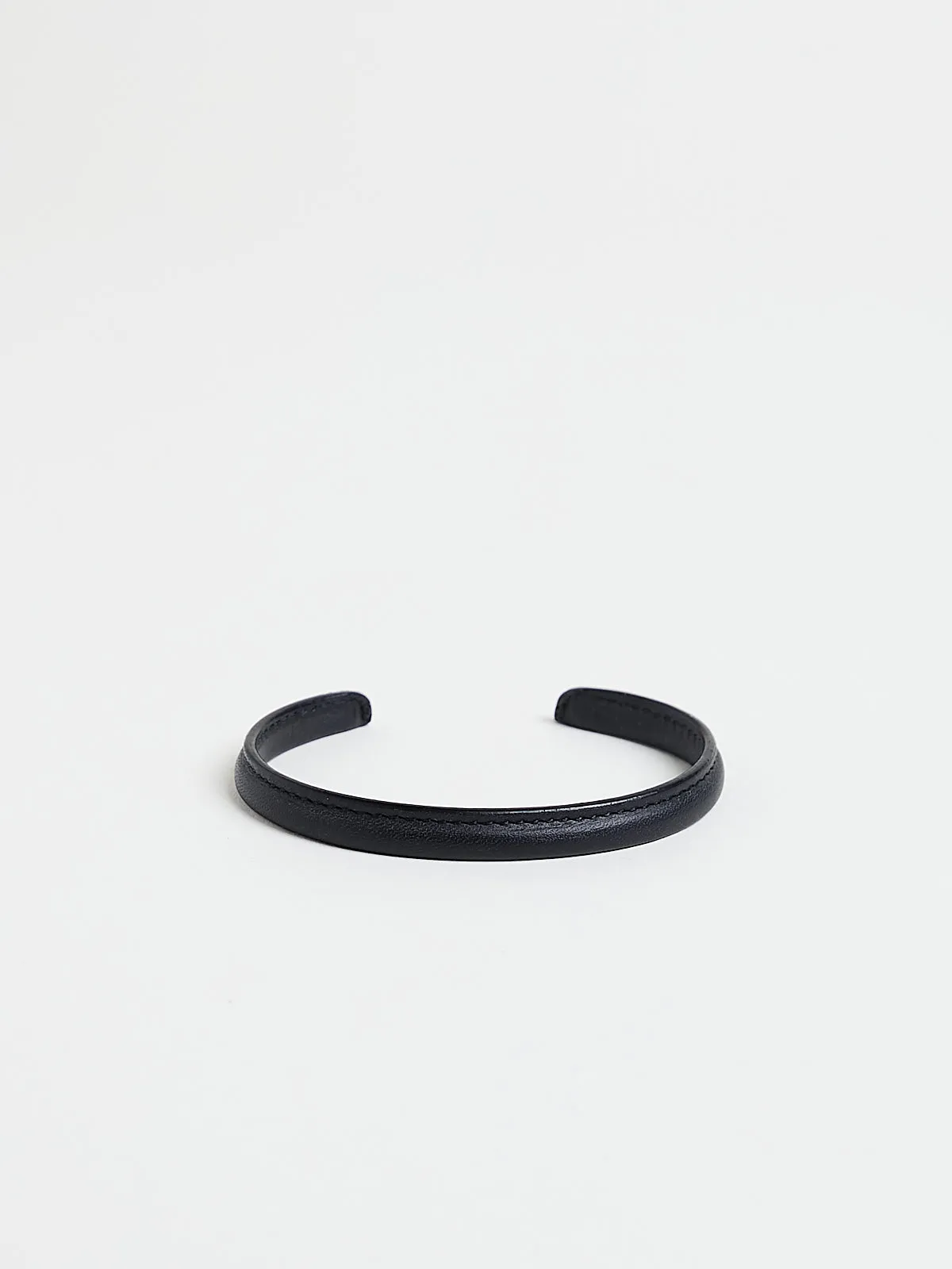 Coated and Stitched Bracelet in Black