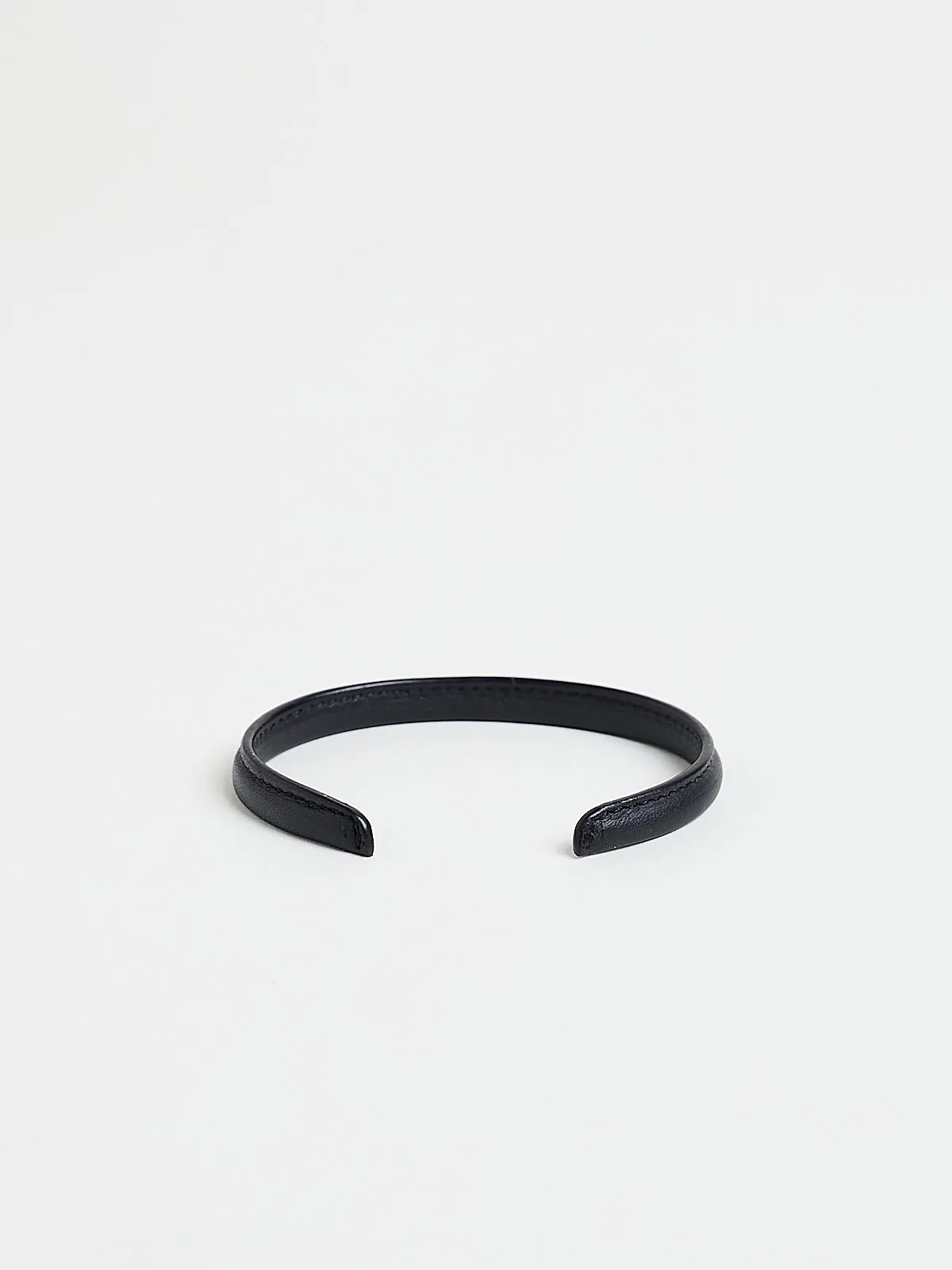 Coated and Stitched Bracelet in Black