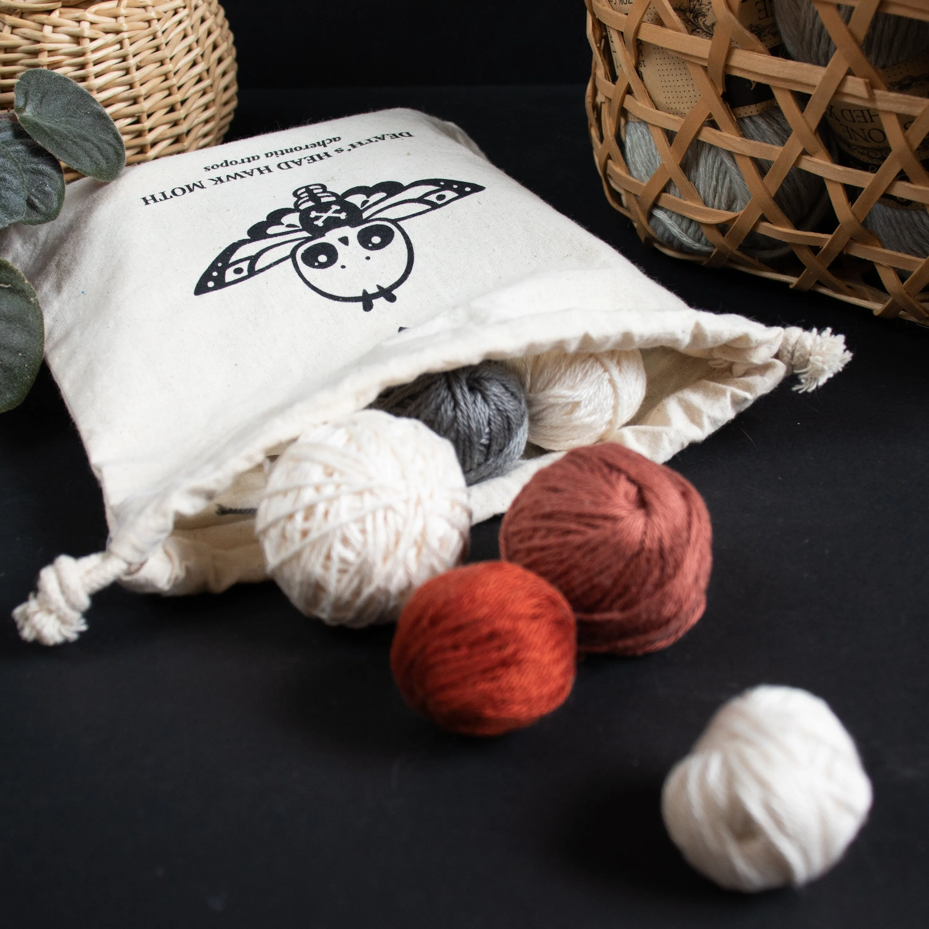 Cotton Bag . Death's Head Moth