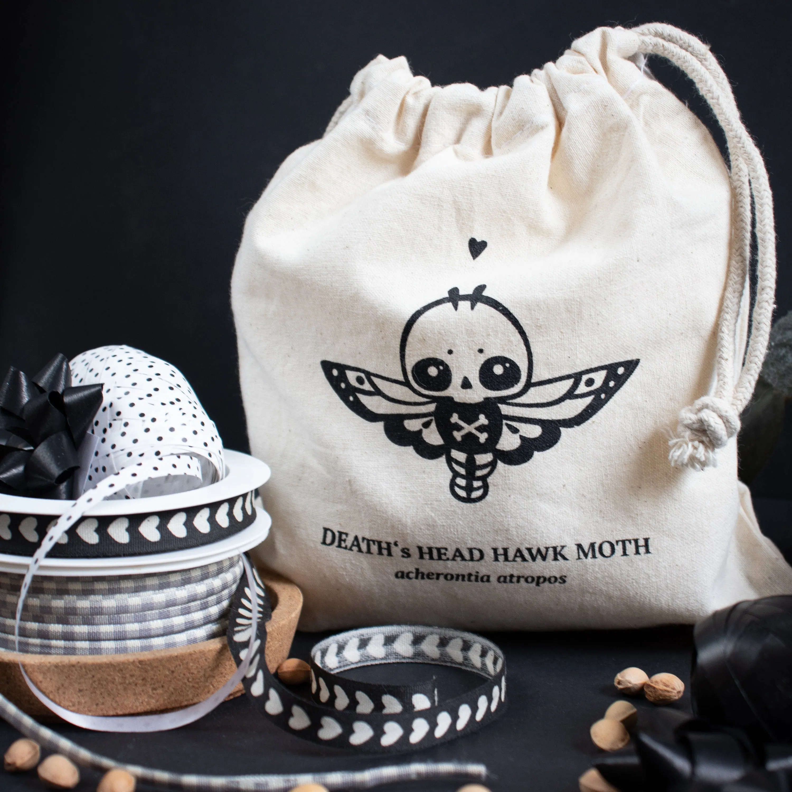 Cotton Bag . Death's Head Moth