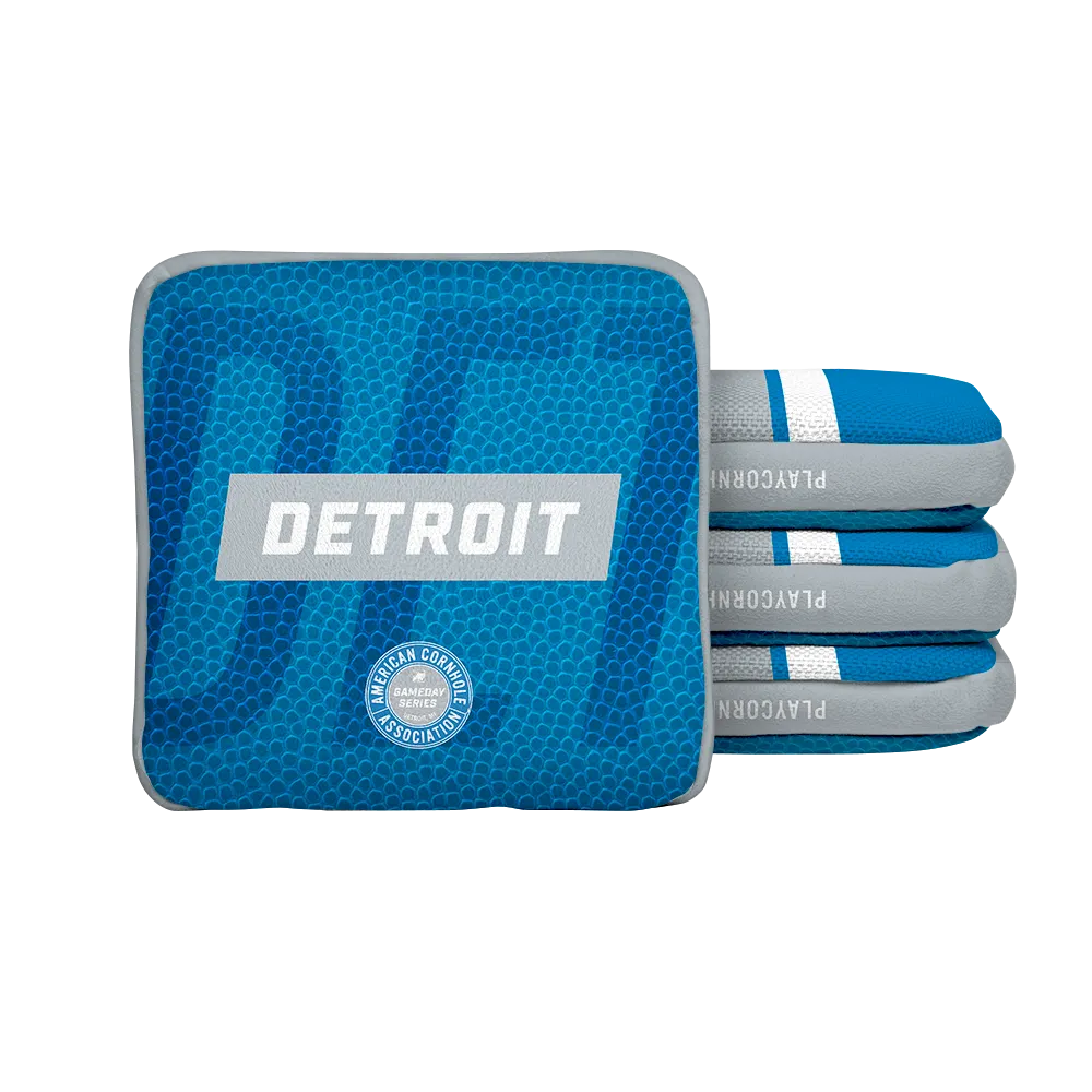 Detroit Football Gameday Stripes Synergy Edge Cornhole Bags