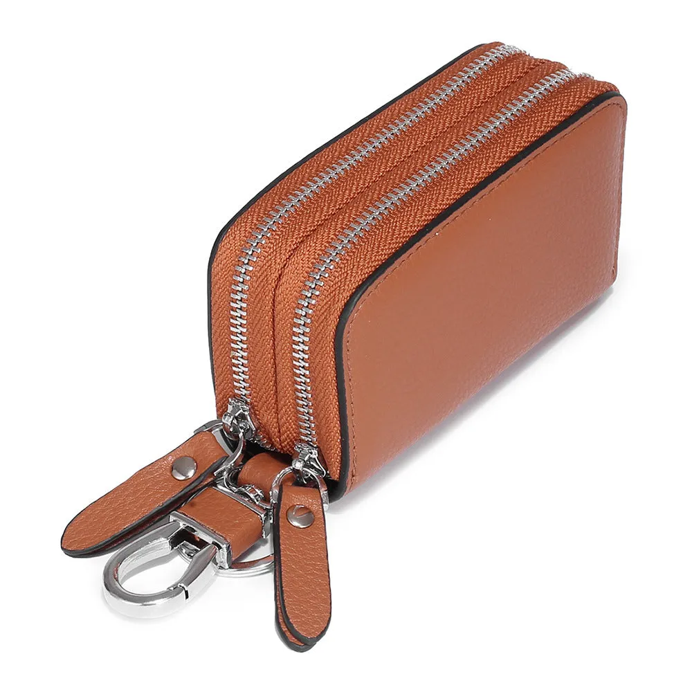 Double-Layer Genuine Leather Car Key Bag