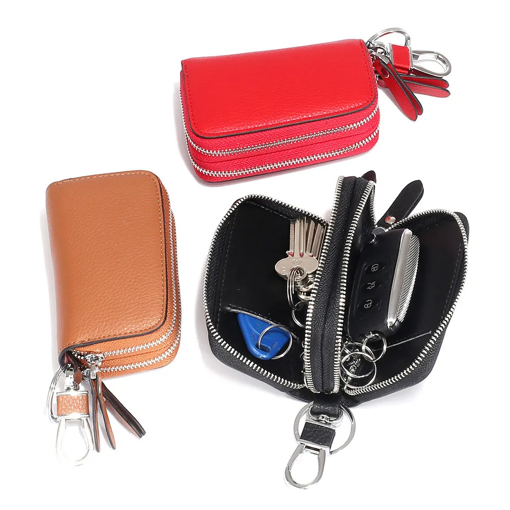 Double-Layer Genuine Leather Car Key Bag