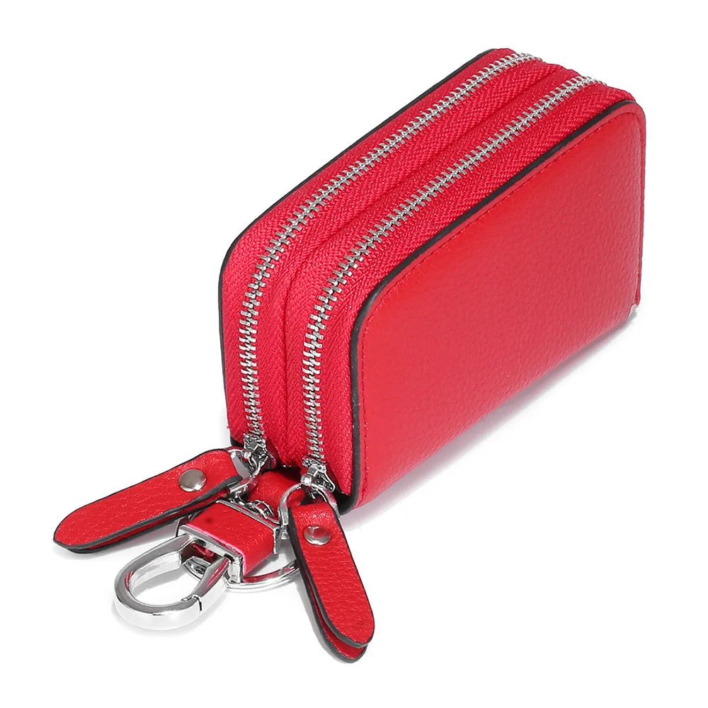Double-Layer Genuine Leather Car Key Bag