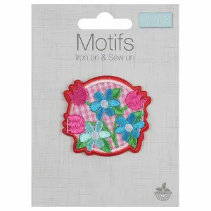 Floral Gingham Patch- Iron -On & Sew-On Patch