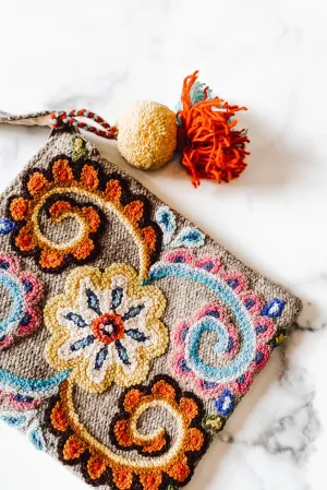 Floral Stitch Messenger Bag