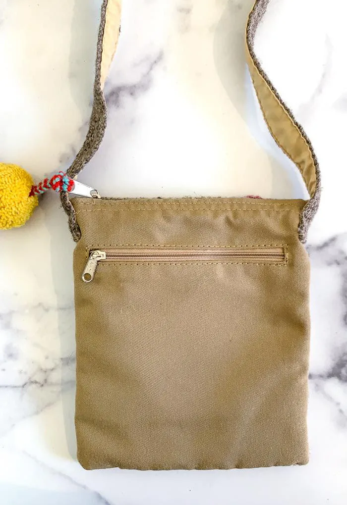 Floral Stitch Messenger Bag