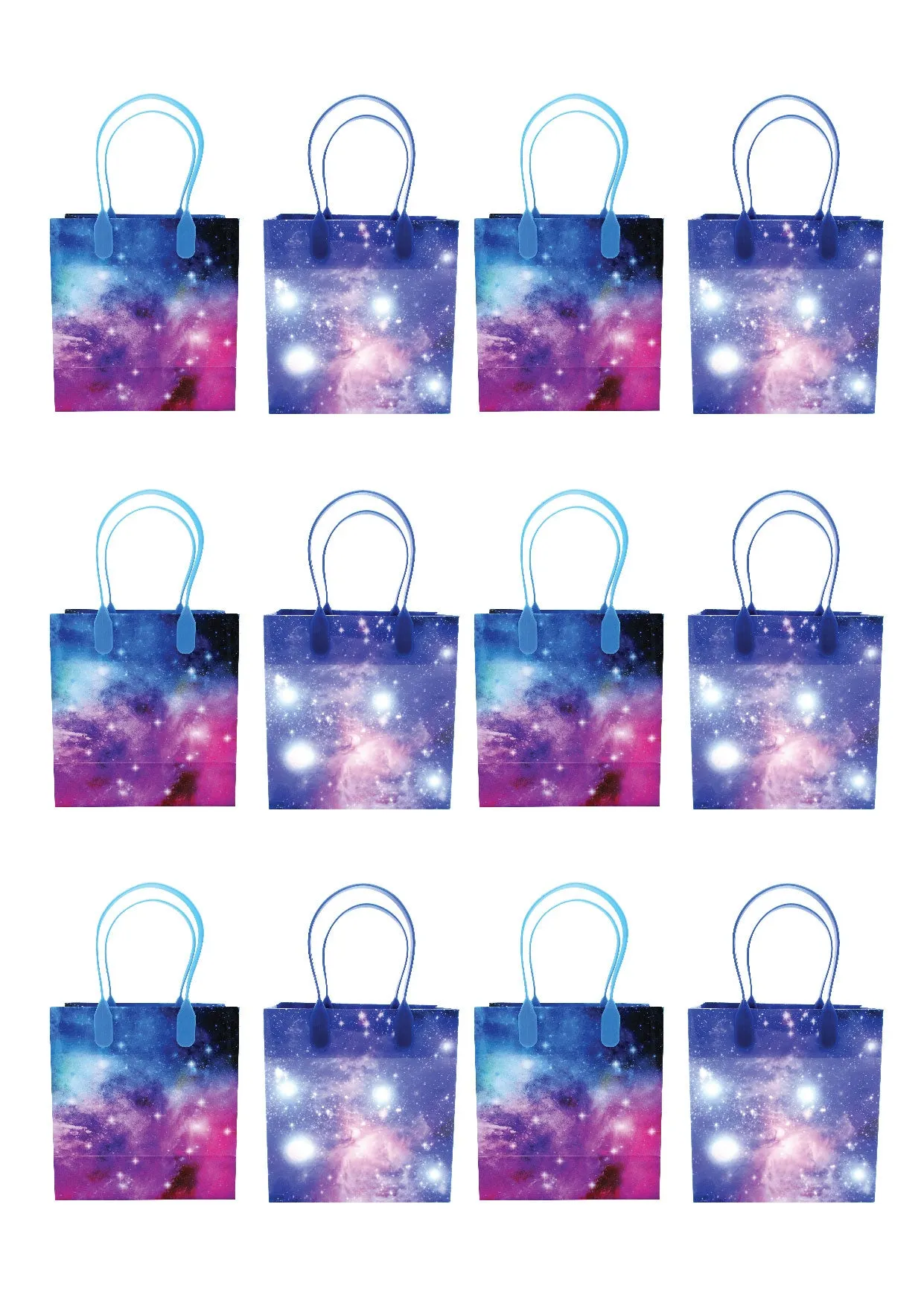 Galaxy Outer Space Party Favor Bags Treat Bags - Set of 6 or 12