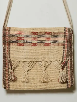 Handwoven Jute Sling Bag With Tassles - Geometrics