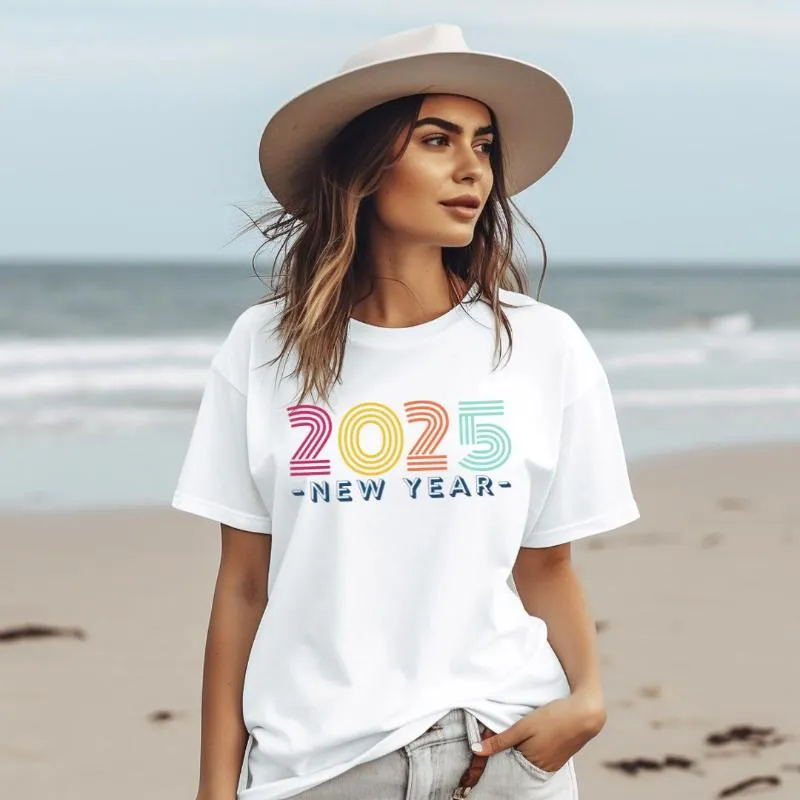 Happy New year 2025 Retro Style PNG Digital Download
