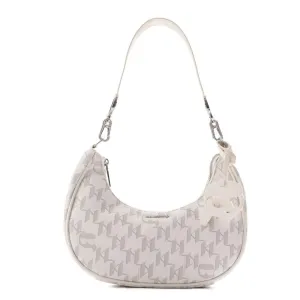 Karl Lagerfeld Paris Iconic Mono Moon Shoulder Bag 230W3063-WHT