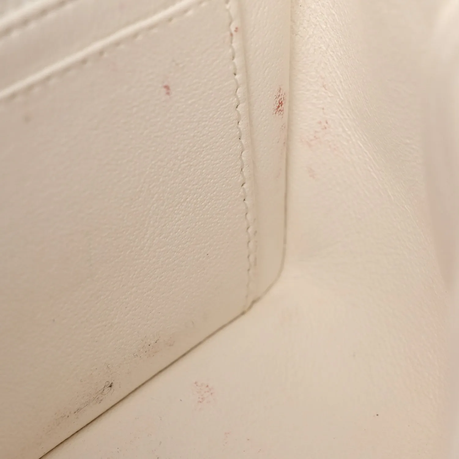 Lambskin Quilted Mini Rectangular Flap White