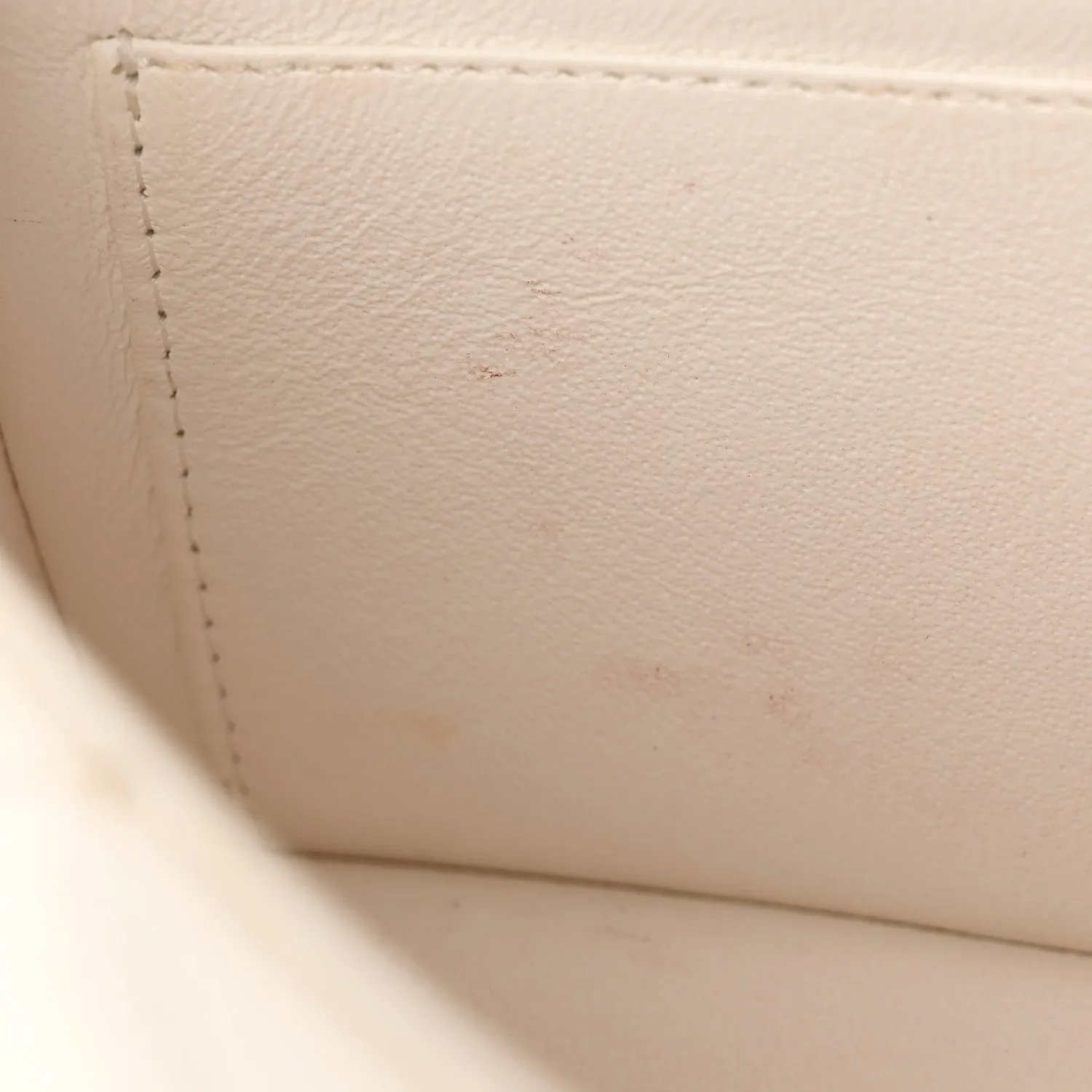 Lambskin Quilted Mini Rectangular Flap White