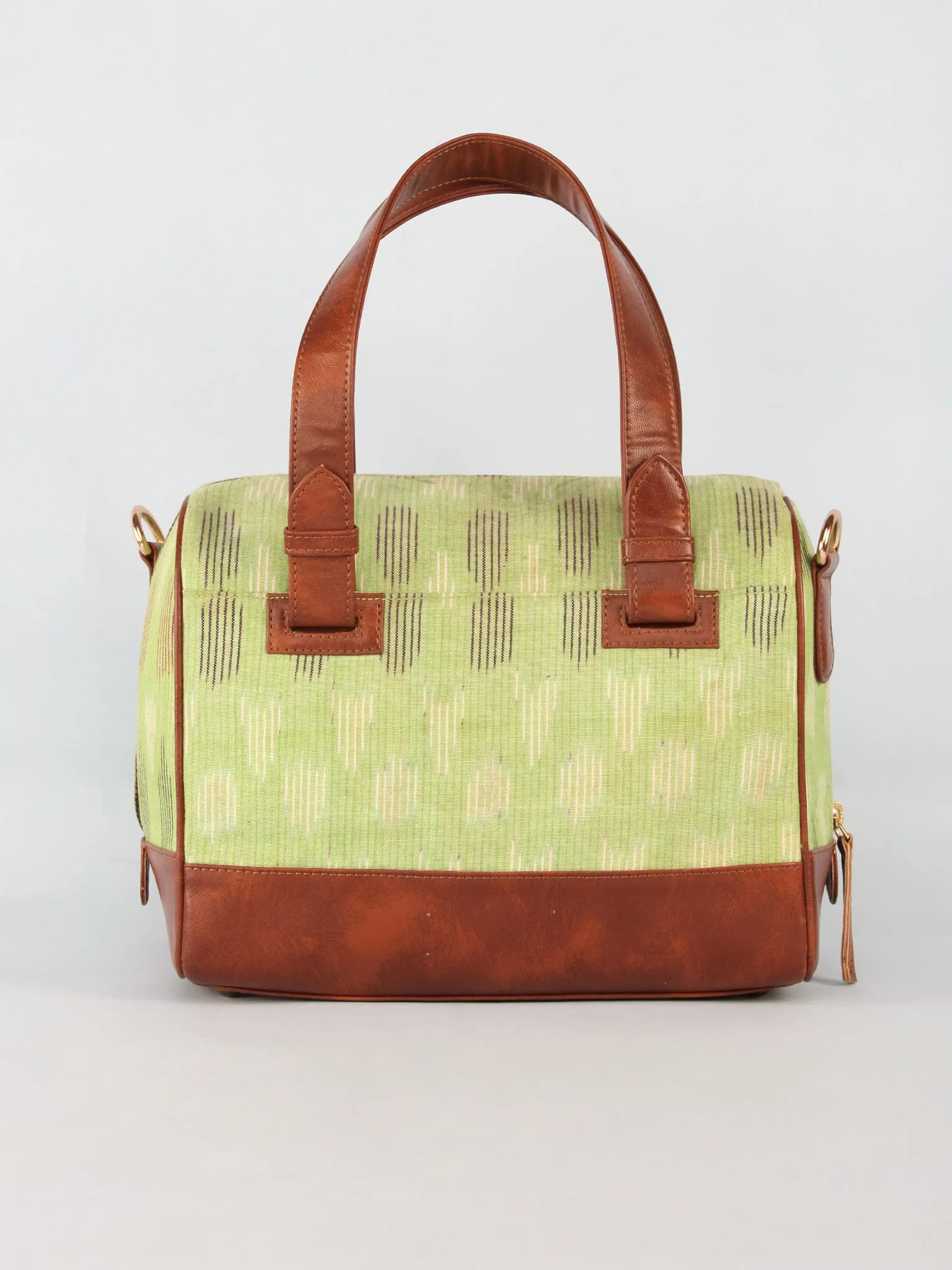 Lime Green Hand Block Printed Bucket Style Hand Bag - B11103