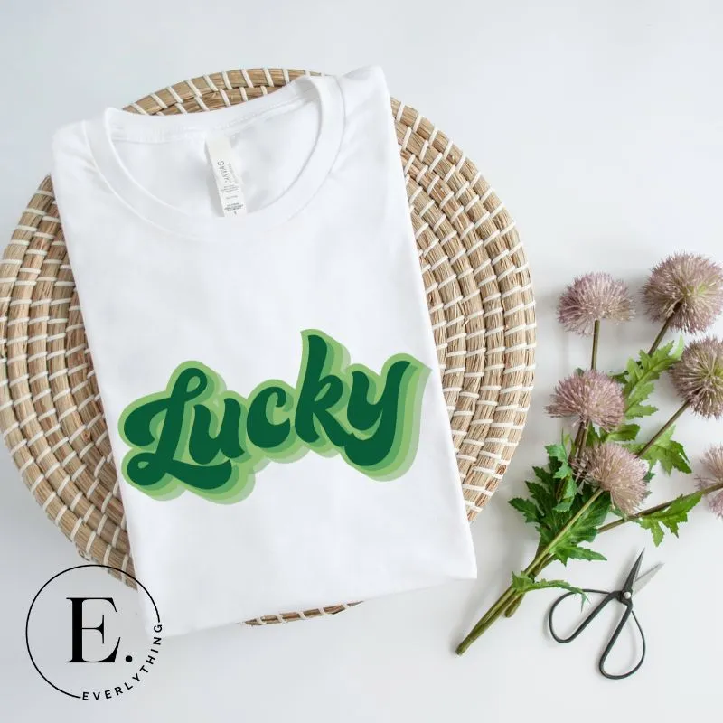 Lucky Saint Patrick's Day Retro Lettering PNG Sublimation Design