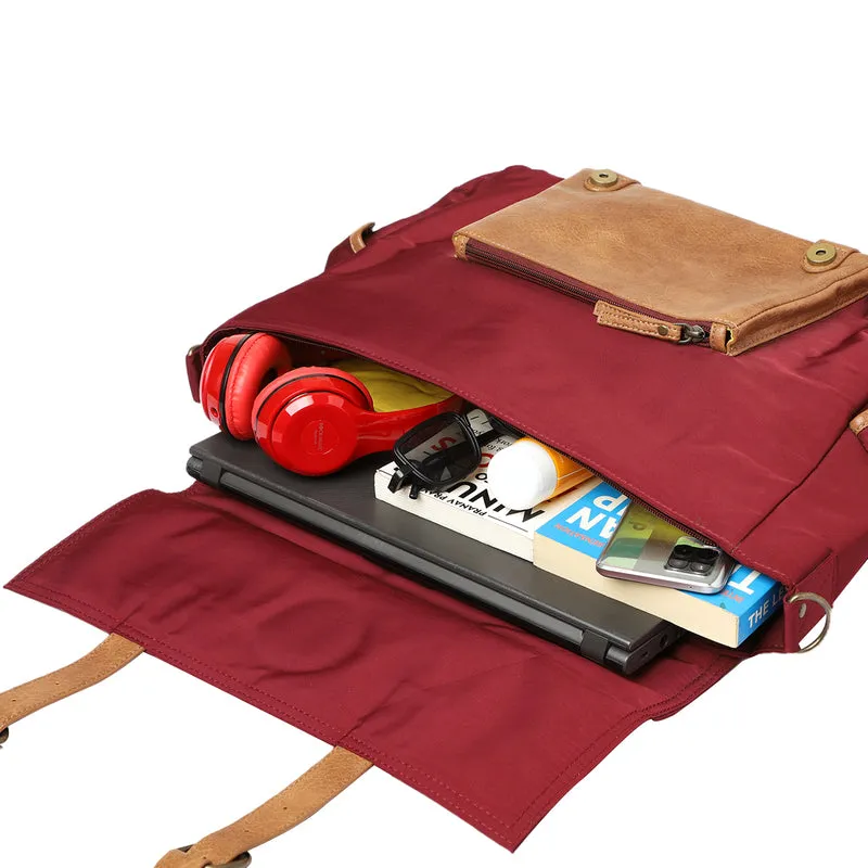 Mona B Unisex Messenger Bag for upto 14" Laptop/Mac Book/Tablet with Stylish Design: Hudson Wine