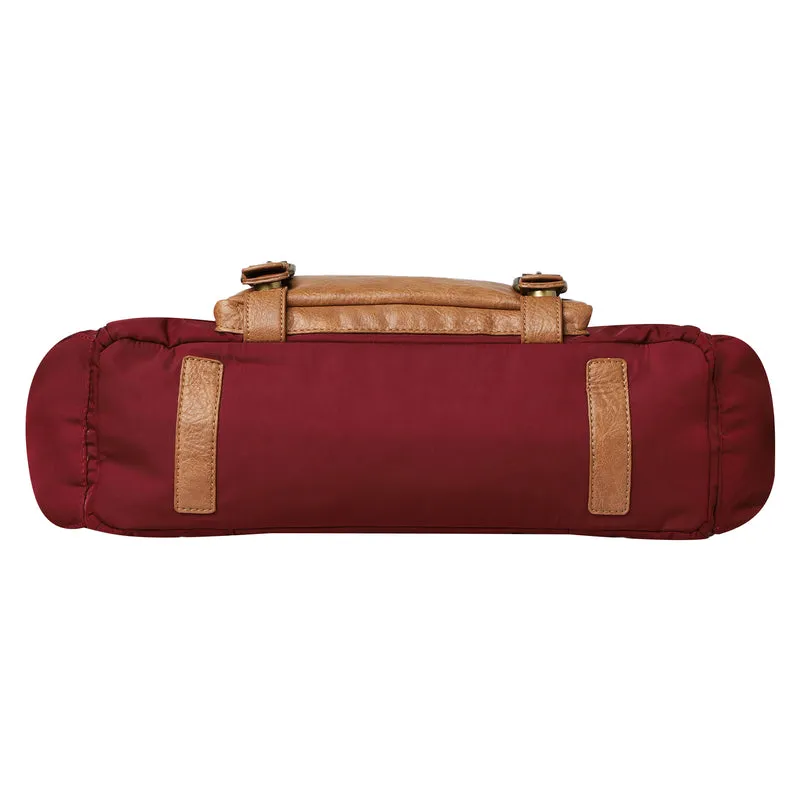 Mona B Unisex Messenger Bag for upto 14" Laptop/Mac Book/Tablet with Stylish Design: Hudson Wine
