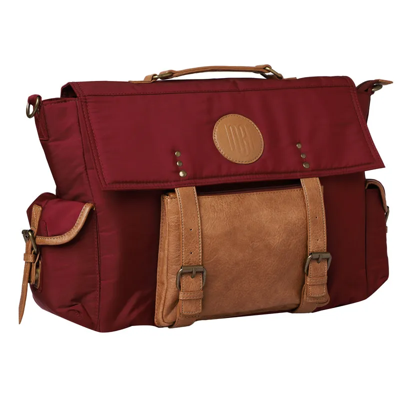 Mona B Unisex Messenger Bag for upto 14" Laptop/Mac Book/Tablet with Stylish Design: Hudson Wine