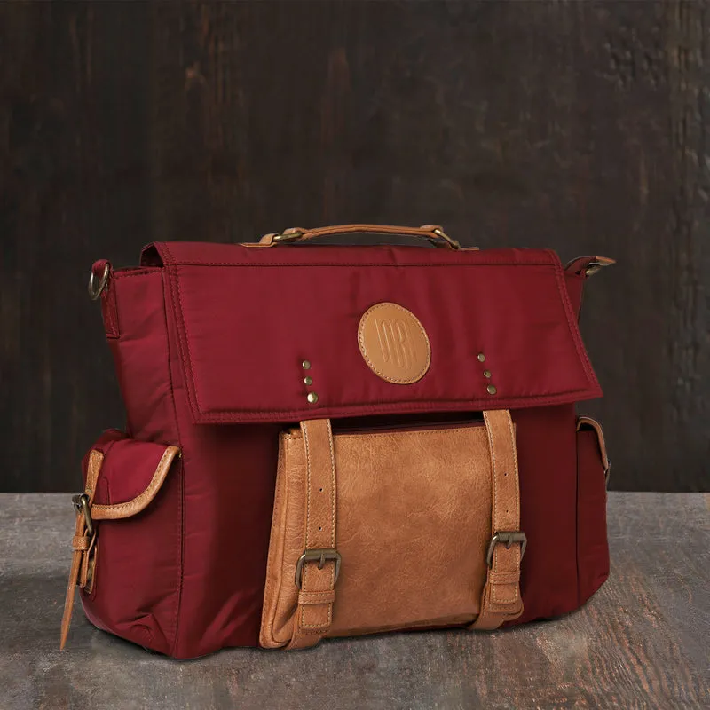 Mona B Unisex Messenger Bag for upto 14" Laptop/Mac Book/Tablet with Stylish Design: Hudson Wine