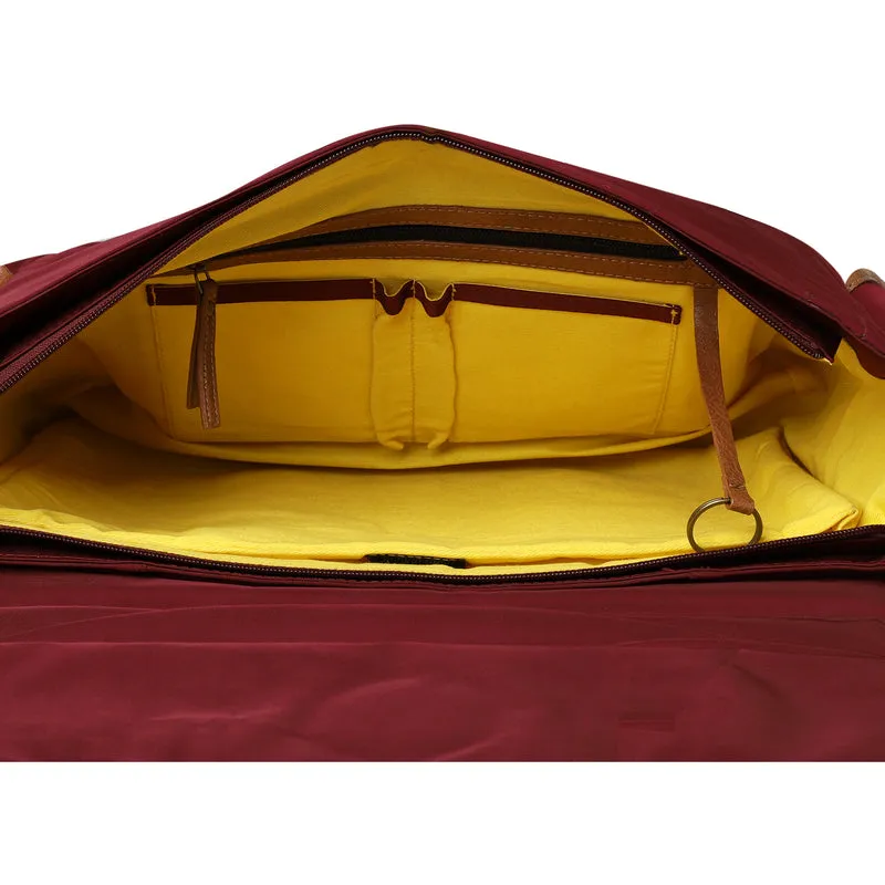 Mona B Unisex Messenger Bag for upto 14" Laptop/Mac Book/Tablet with Stylish Design: Hudson Wine