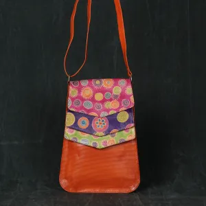 Multicolor - Three Flap Patch Work Leather Sling Bag