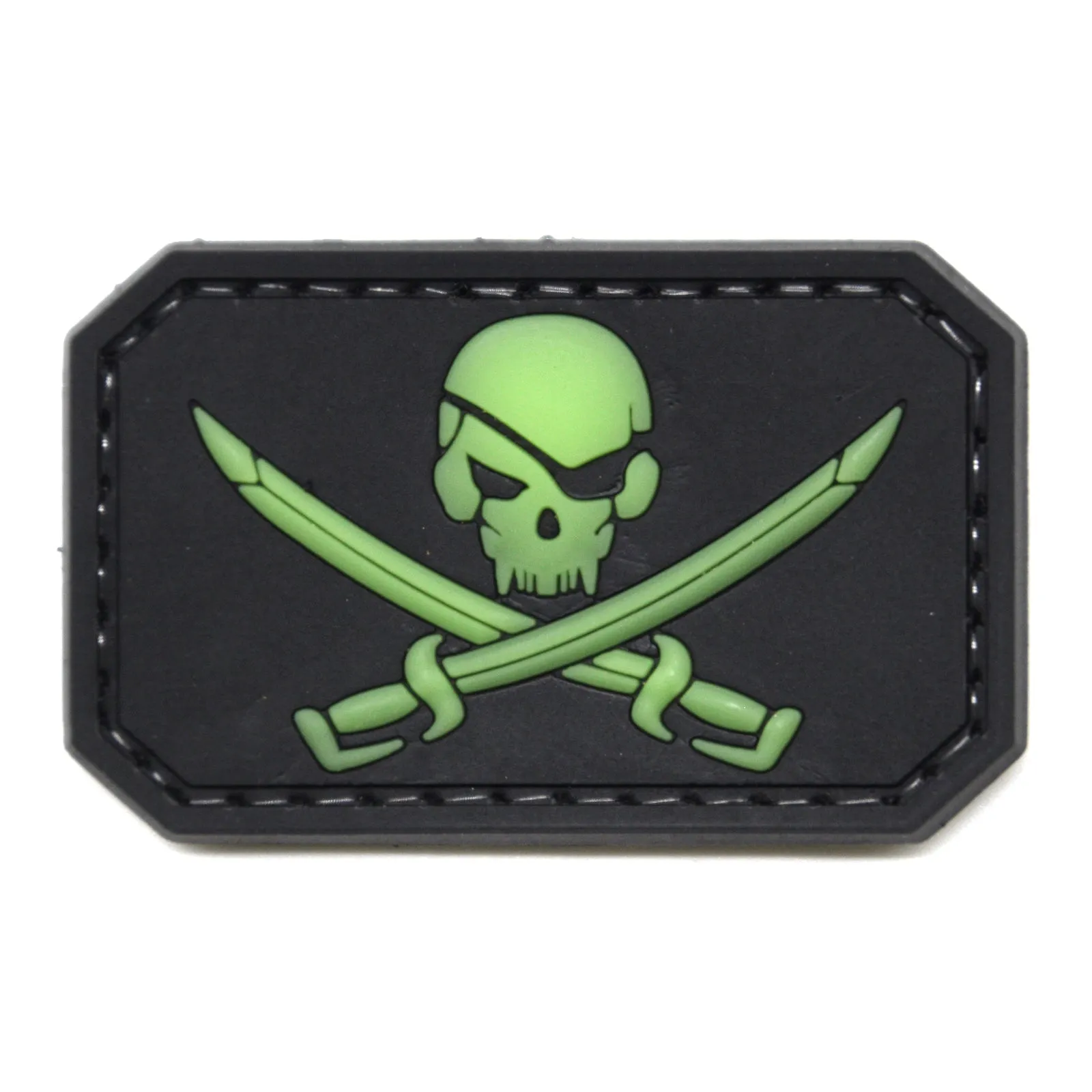 Pirate Jolly Roger Glow in the Dark Patch Black
