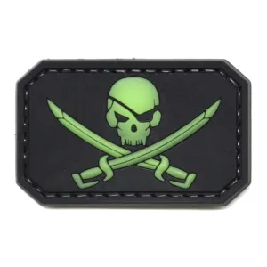 Pirate Jolly Roger Glow in the Dark Patch Black